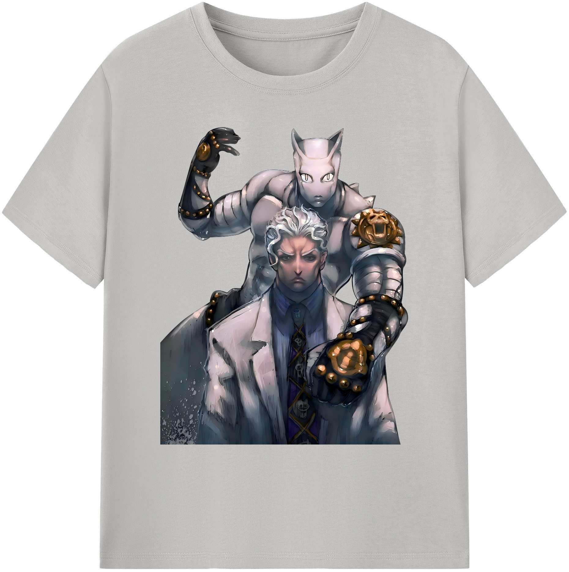 （画像用） ジョジョの奇妙な冒険 きら よしかげ JoJo's Bizarre Adventure Kira Yoshikage 綿100％ メンズ半袖Tシャツ｜肌触りやわらか＆通気性