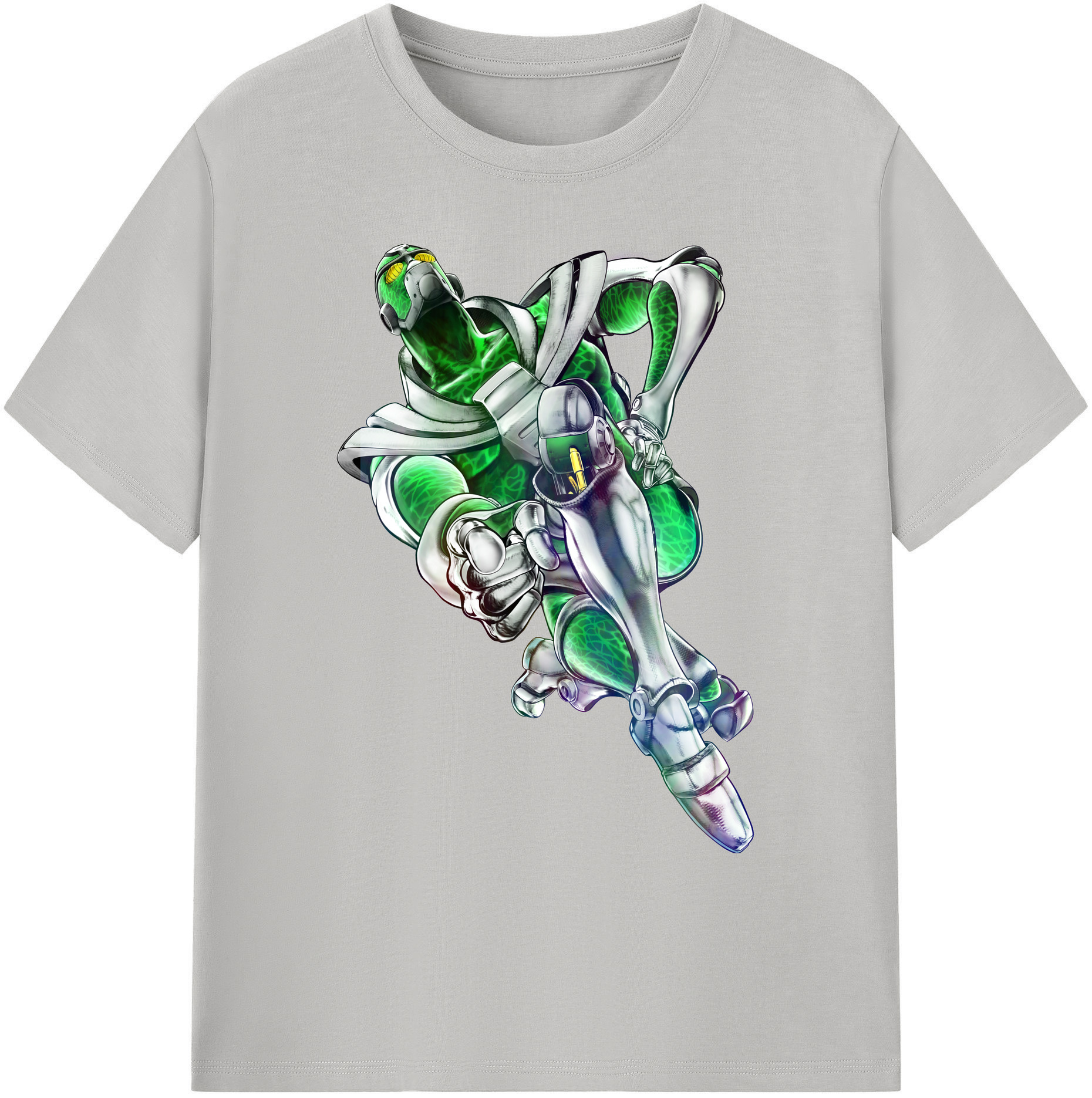 （画像用） ジョジョの奇妙な冒険 花京院 典明（かきょういん のりあき） JoJo's Bizarre Adventure Kakyoin Noriaki 綿100％ メンズ半袖Tシャツ｜肌触りやわらか＆通気性