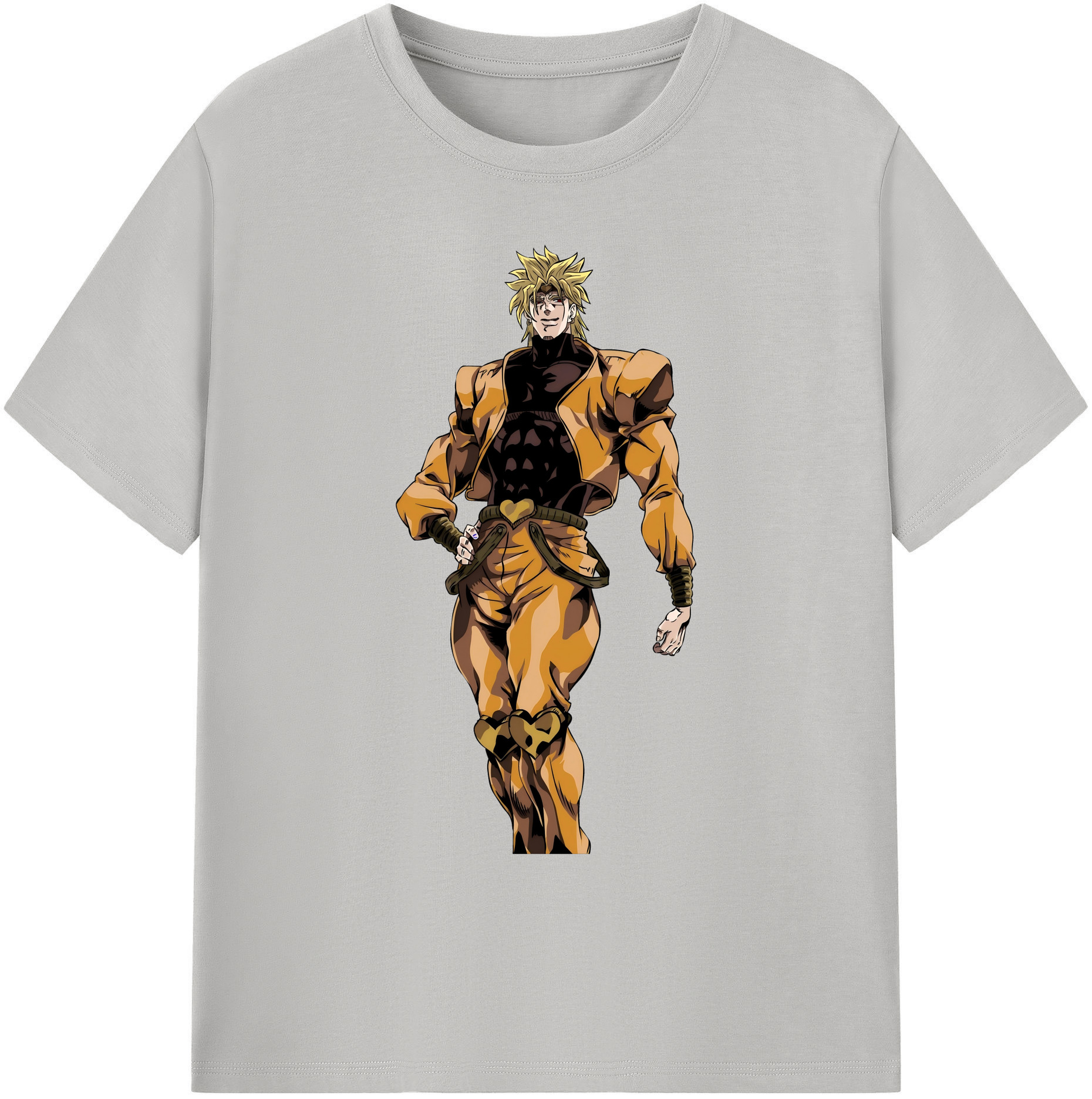 （画像用） ジョジョの奇妙な冒険 ディオ?ブランドー JoJo's Bizarre Adventure Dio Brando 綿100％ メンズ半袖Tシャツ｜肌触りやわらか＆通気性