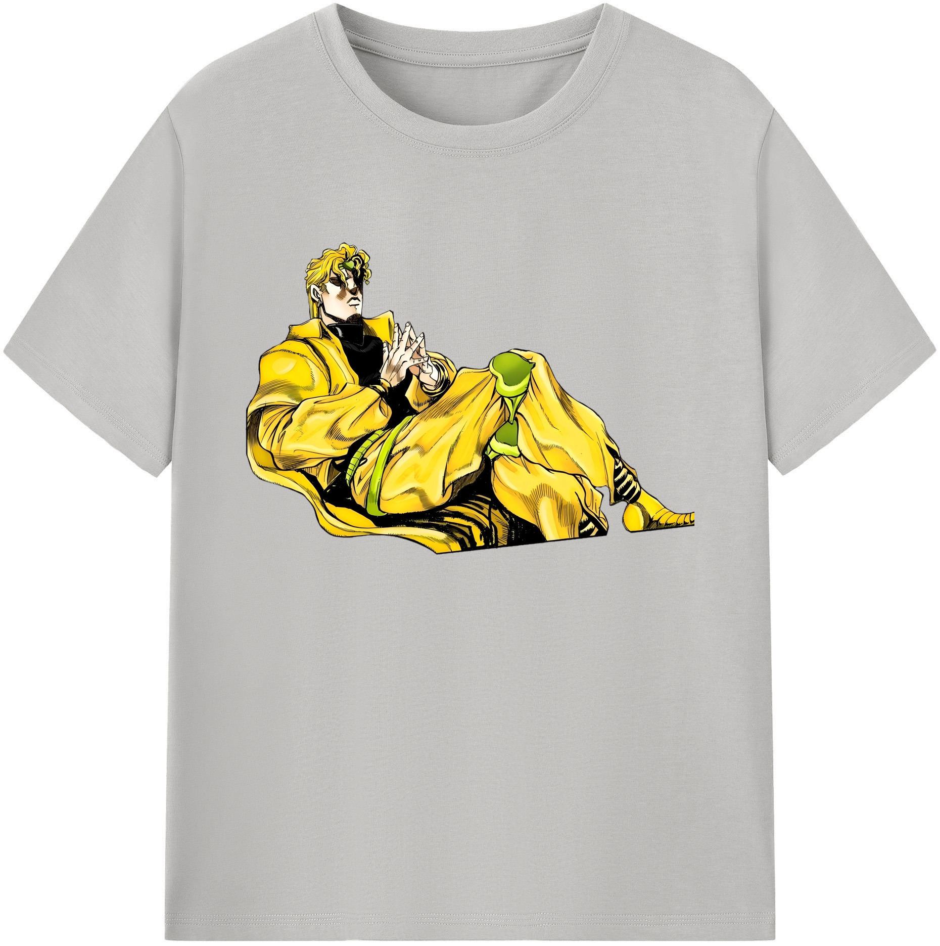 （画像用） ジョジョの奇妙な冒険 ディオ?ブランドー JoJo's Bizarre Adventure Dio Brando 綿100％ メンズ半袖Tシャツ｜肌触りやわらか＆通気性