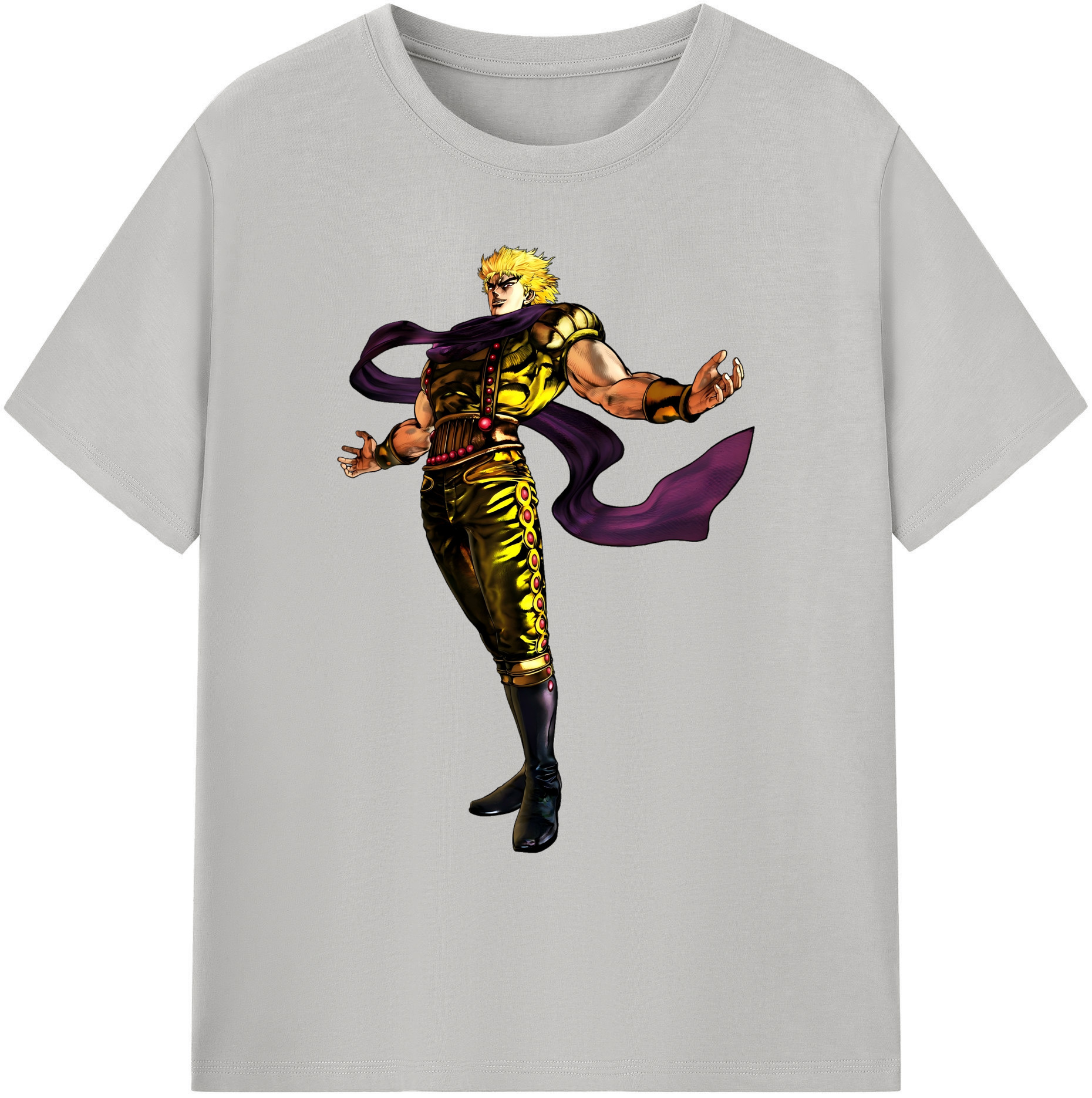 （画像用） ジョジョの奇妙な冒険 ディオ?ブランドー JoJo's Bizarre Adventure Dio Brando 綿100％ メンズ半袖Tシャツ｜肌触りやわらか＆通気性