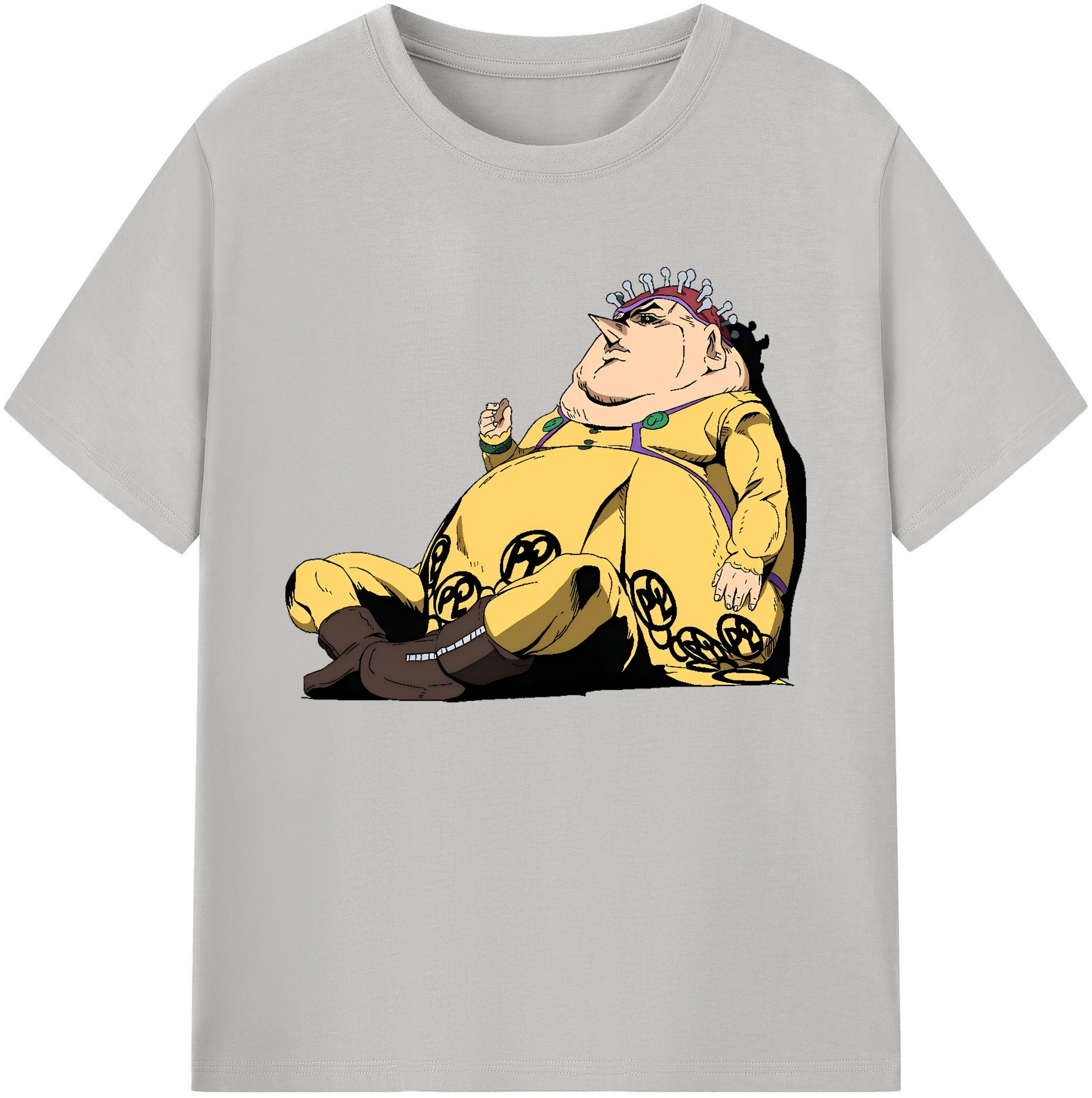 （画像用） ジョジョの奇妙な冒険 ポルポ JoJo's Bizarre Adventure Polpo 綿100％ メンズ半袖Tシャツ｜肌触りやわらか＆通気性