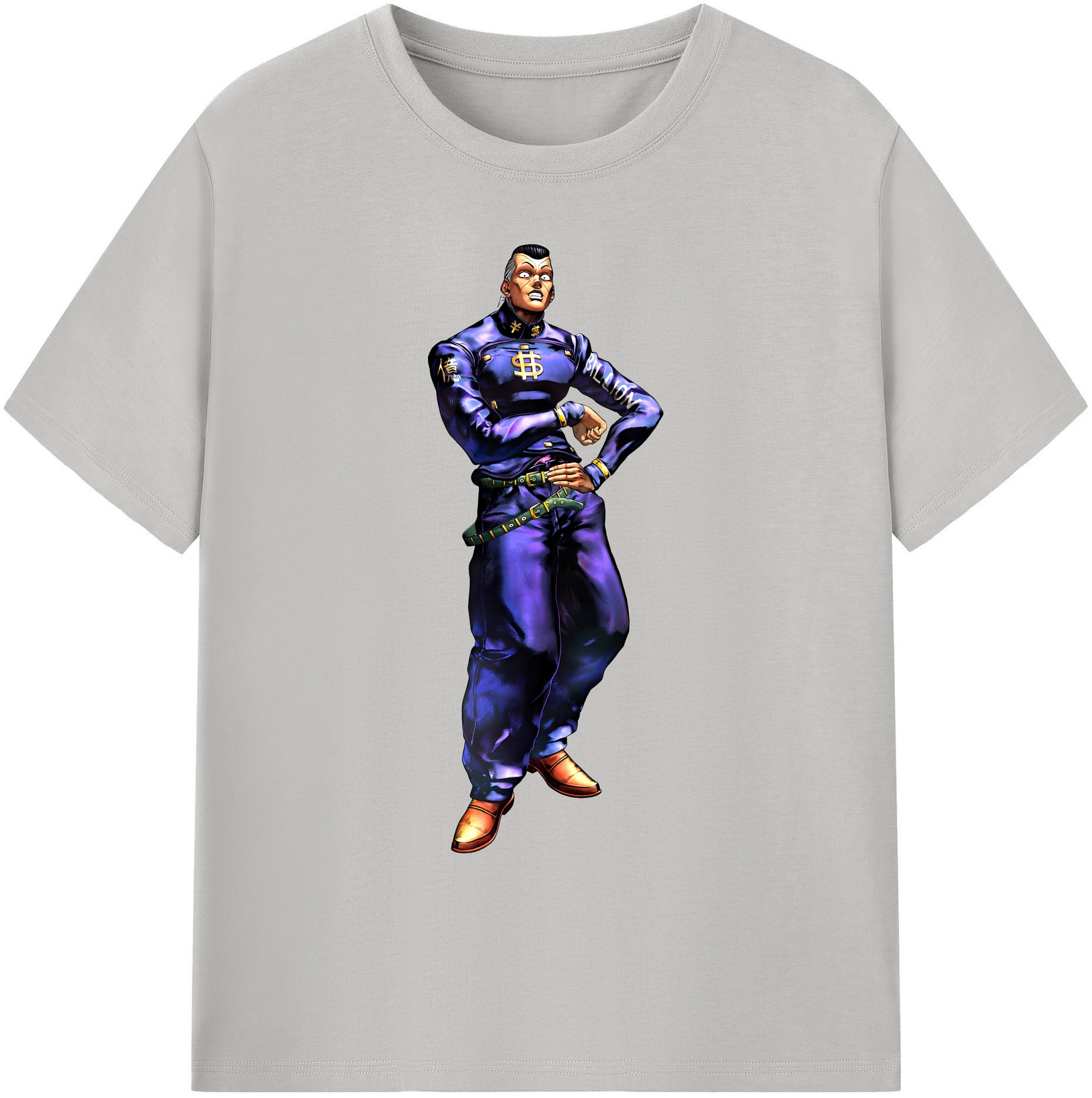 （画像用） ジョジョの奇妙な冒険 虹村億泰 にじむら おくやす JoJo's Bizarre Adventure Nijimura Okuyasu 綿100％ メンズ半袖Tシャツ｜肌触りやわらか＆通気性