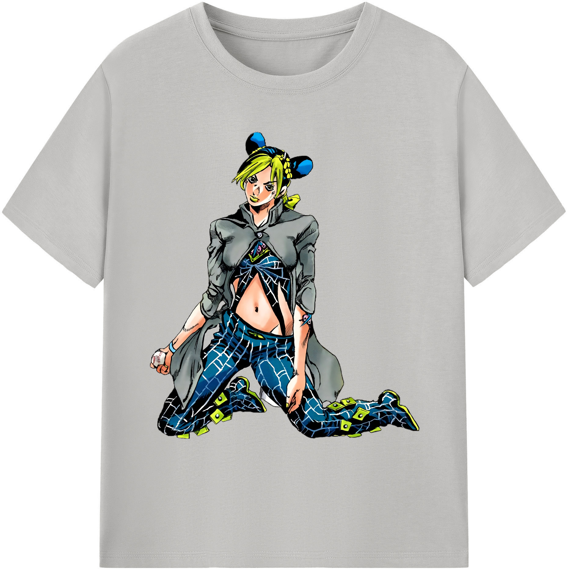（画像用） "ジョジョの奇妙な冒険 くうじょう ジョリーン JoJo's Bizarre Adventure Jolyne Cujoh " 綿100％ メンズ半袖Tシャツ｜肌触りやわらか＆通気性