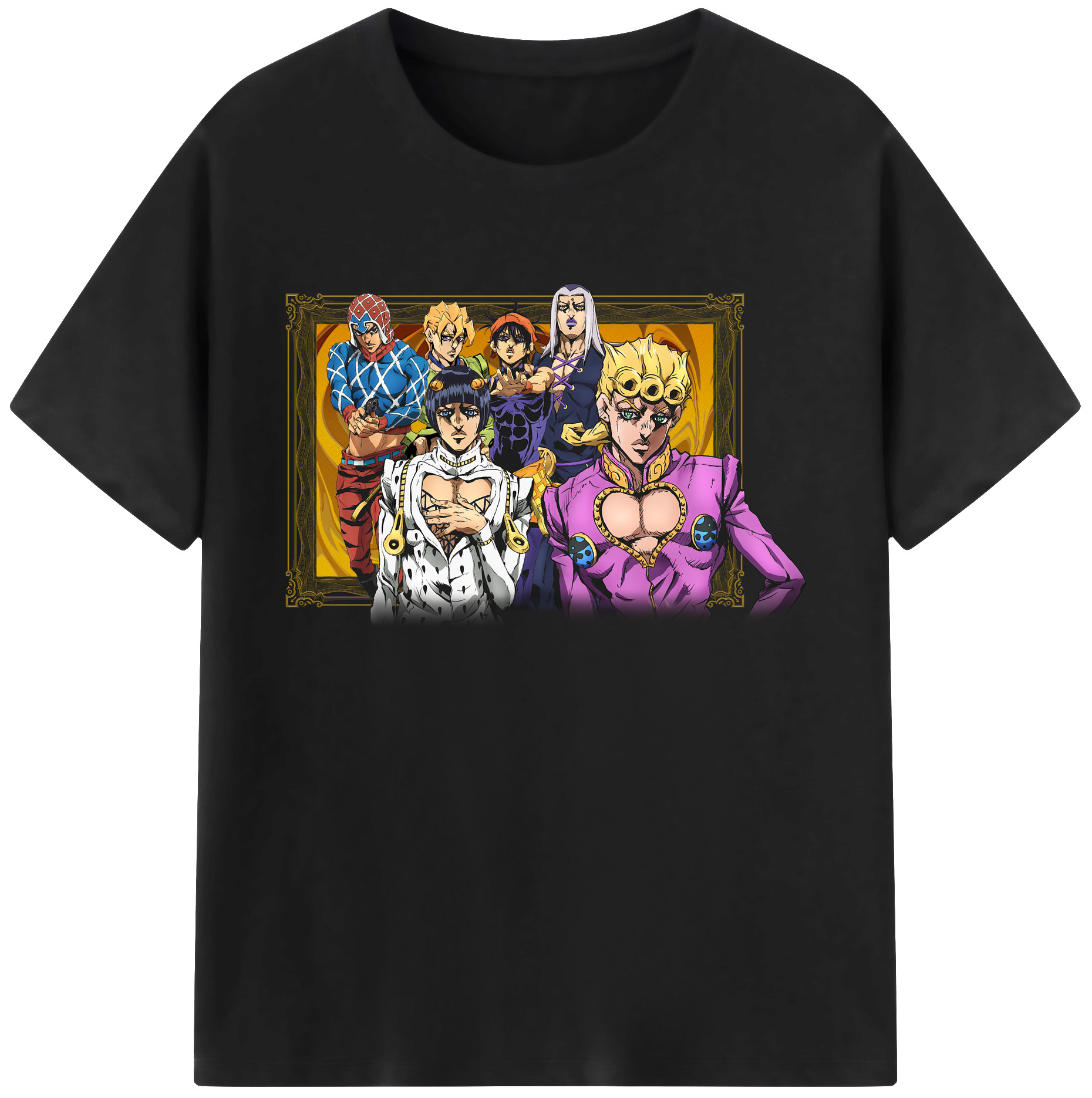 （画像用） ジョジョの奇妙な冒険 ジョルノ?ジョバァーナ JoJo's Bizarre Adventure Giorno Giovanna 綿100％ メンズ半袖Tシャツ｜肌触りやわらか＆通気性