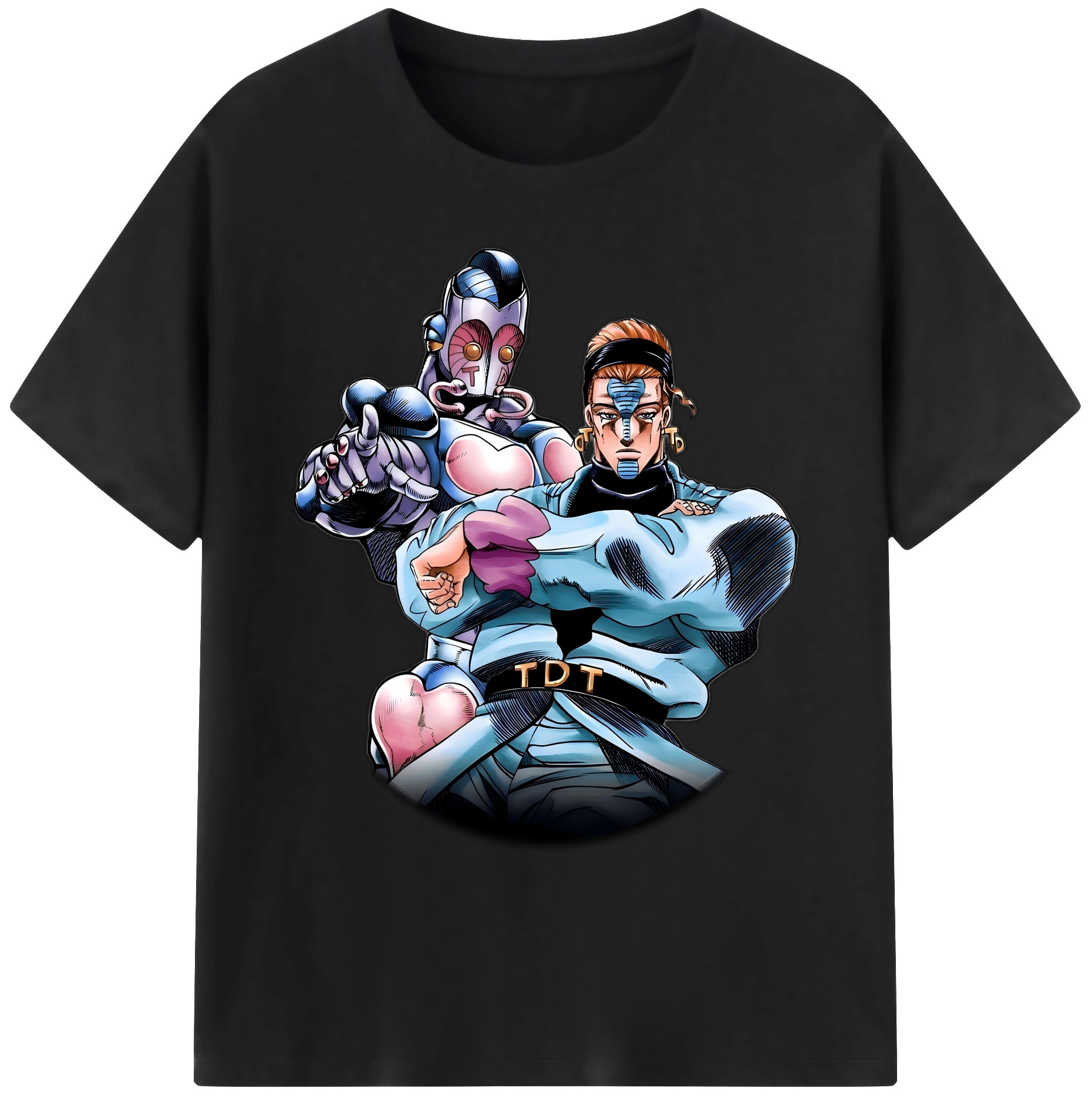 （画像用） ジョジョの奇妙な冒険 ひがしかた じょうすけ JoJo's Bizarre Adventure Higashikata Josuke 綿100％ メンズ半袖Tシャツ｜肌触りやわらか＆通気性