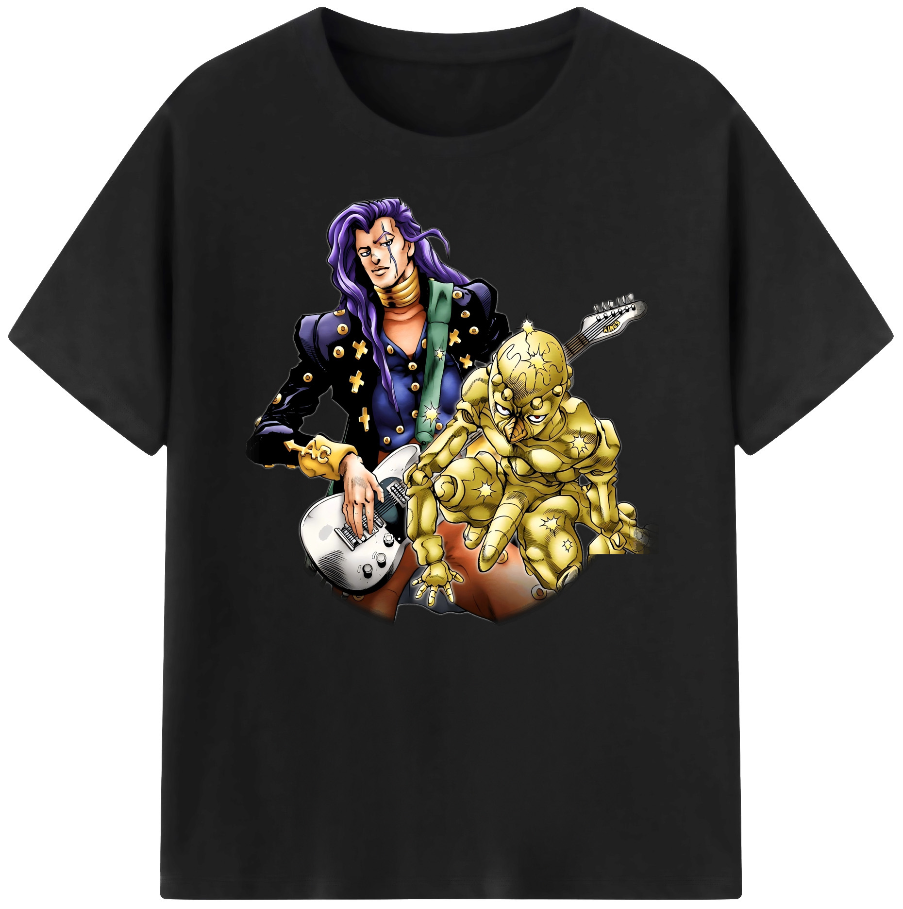 （画像用） ジョジョの奇妙な冒険 おといし あきら JoJo's Bizarre Adventure Akira Otoishi 綿100％ メンズ半袖Tシャツ｜肌触りやわらか＆通気性