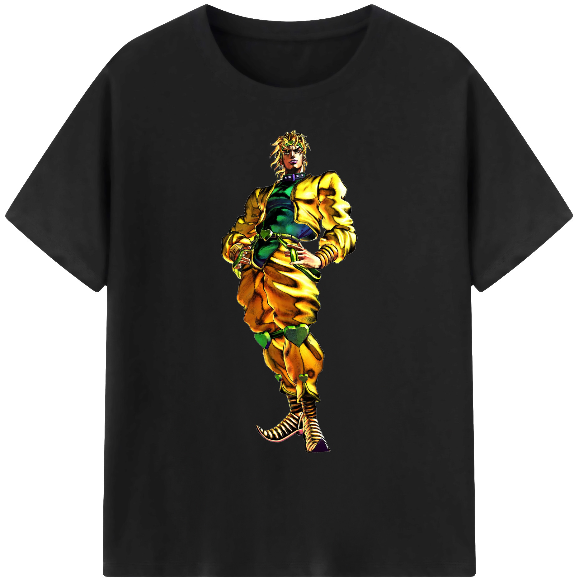 （画像用） ジョジョの奇妙な冒険 ディオ?ブランドー JoJo's Bizarre Adventure Dio Brando 綿100％ メンズ半袖Tシャツ｜肌触りやわらか＆通気性