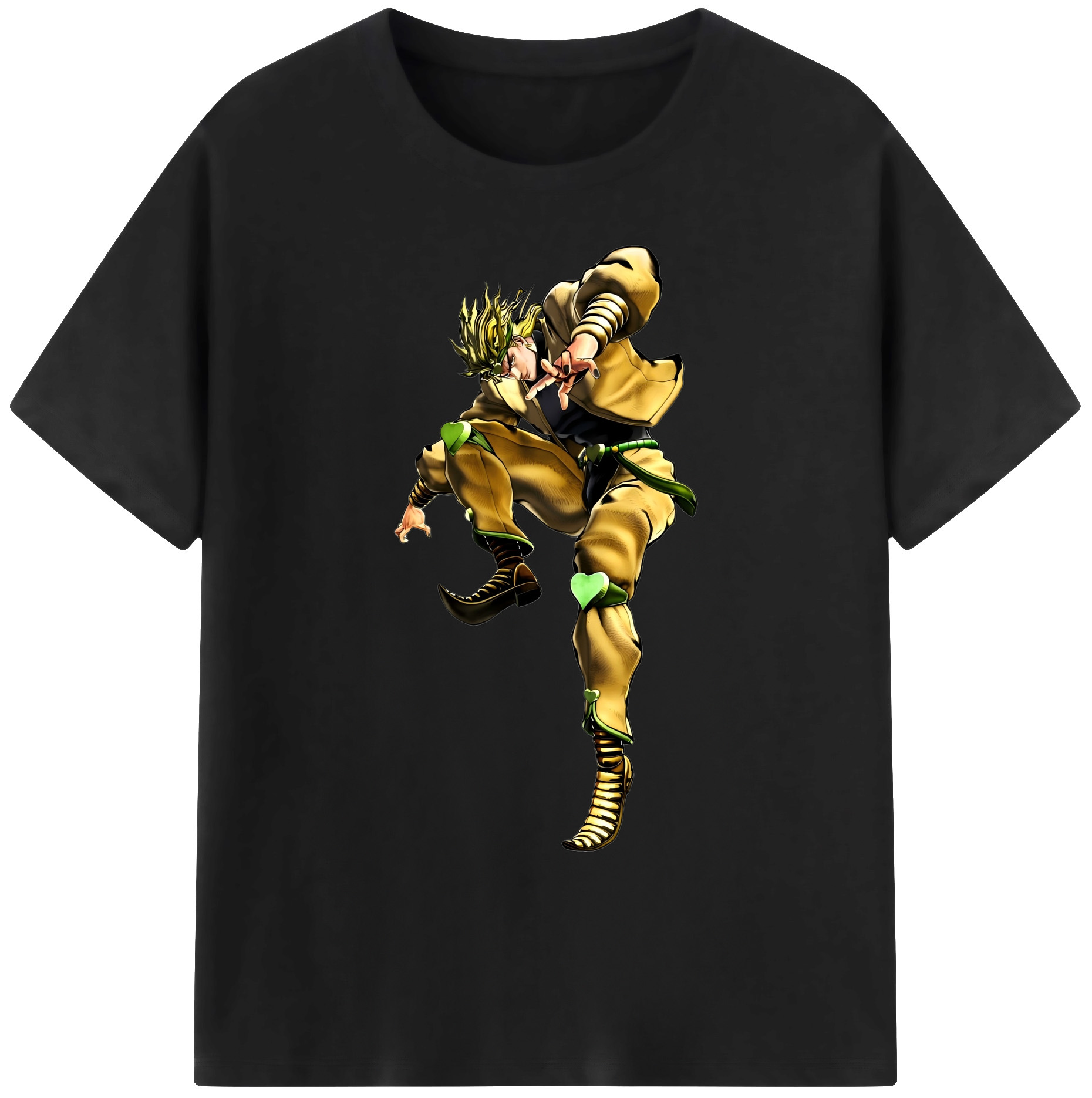 （画像用） ジョジョの奇妙な冒険 ディオ?ブランドー JoJo's Bizarre Adventure Dio Brando 綿100％ メンズ半袖Tシャツ｜肌触りやわらか＆通気性