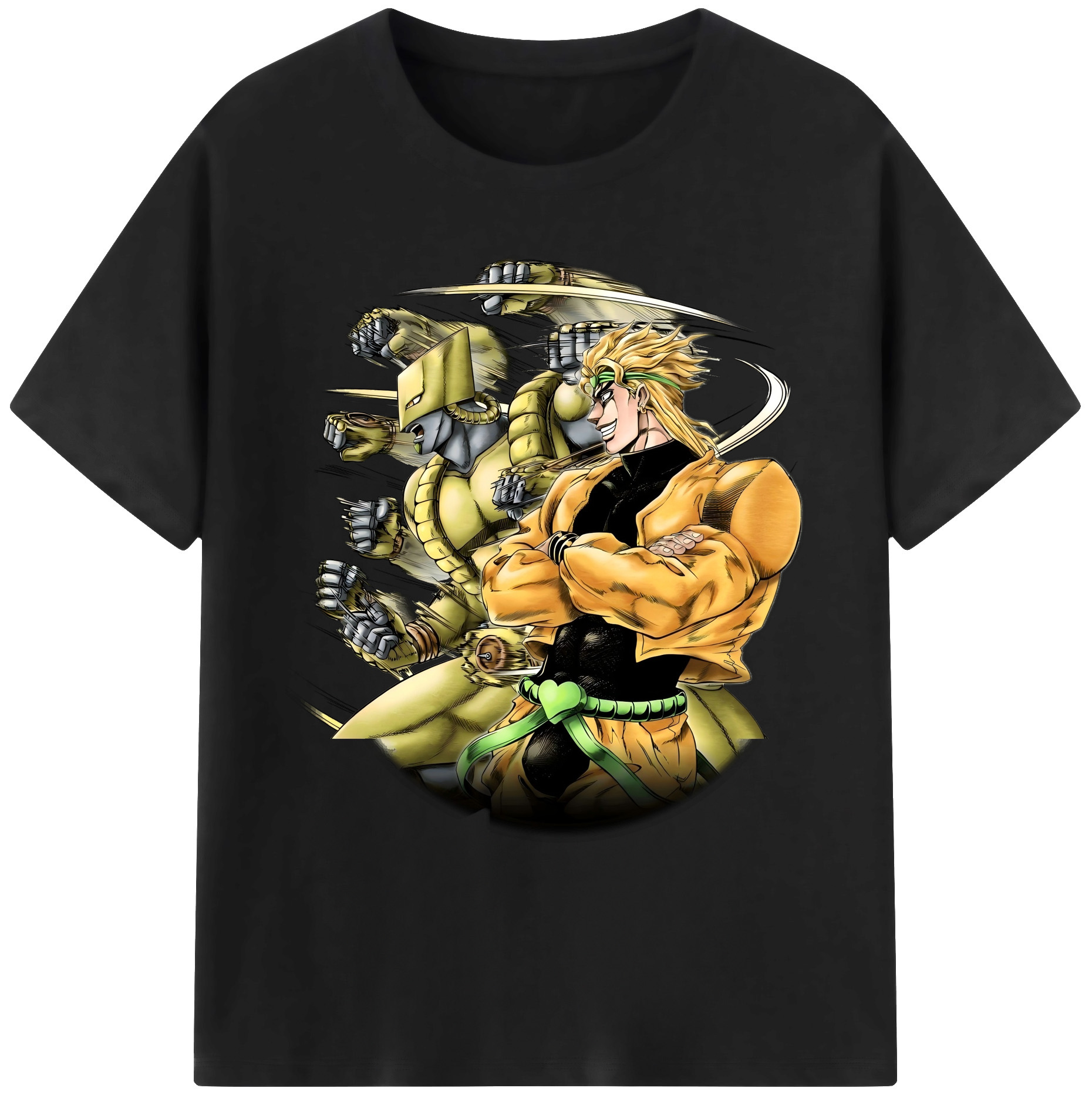 （画像用） ジョジョの奇妙な冒険 ディオ?ブランドー JoJo's Bizarre Adventure Dio Brando 綿100％ メンズ半袖Tシャツ｜肌触りやわらか＆通気性
