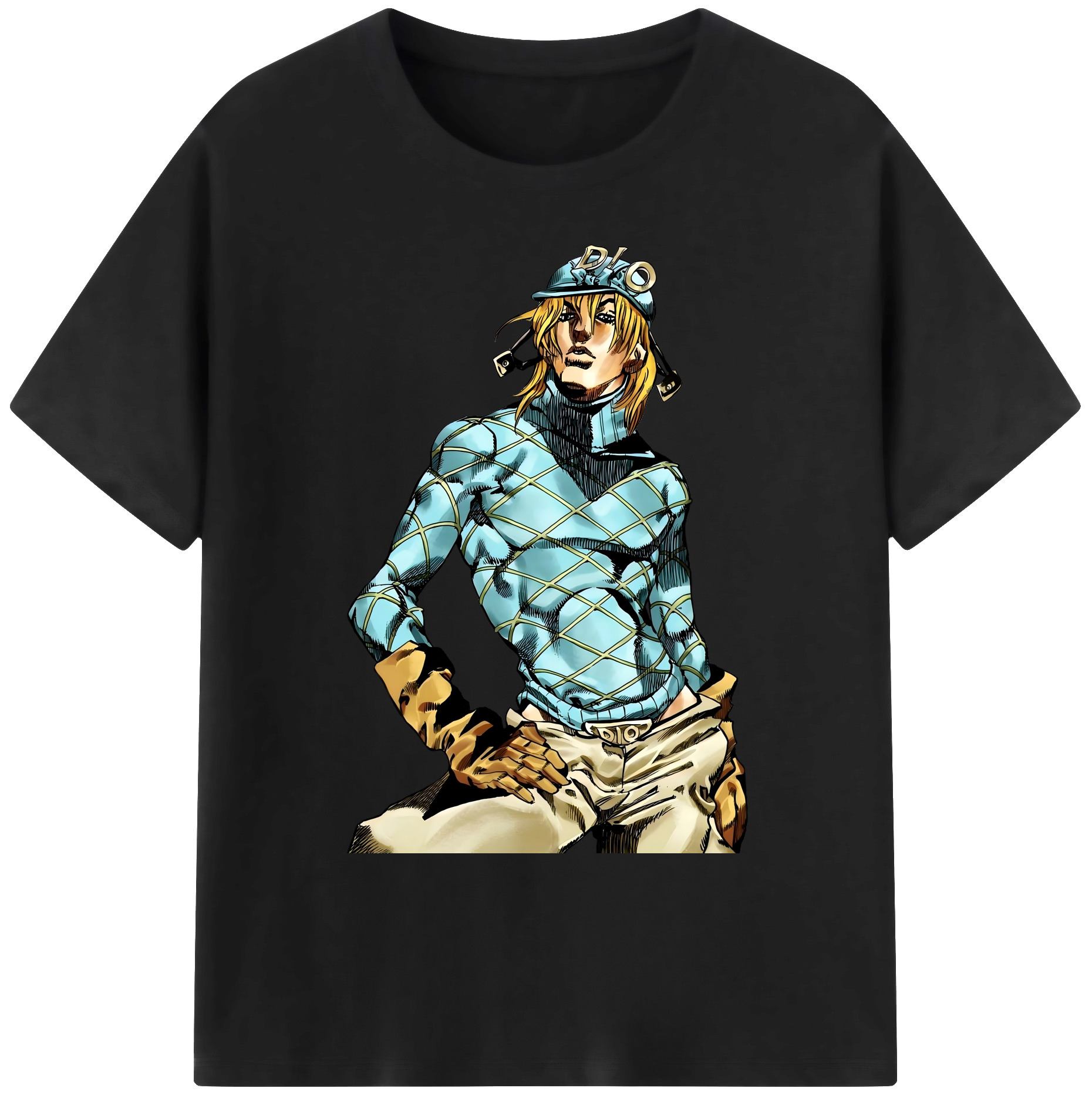（画像用） ジョジョの奇妙な冒険 ディオ?ブランドー JoJo's Bizarre Adventure Dio Brando 綿100％ メンズ半袖Tシャツ｜肌触りやわらか＆通気性