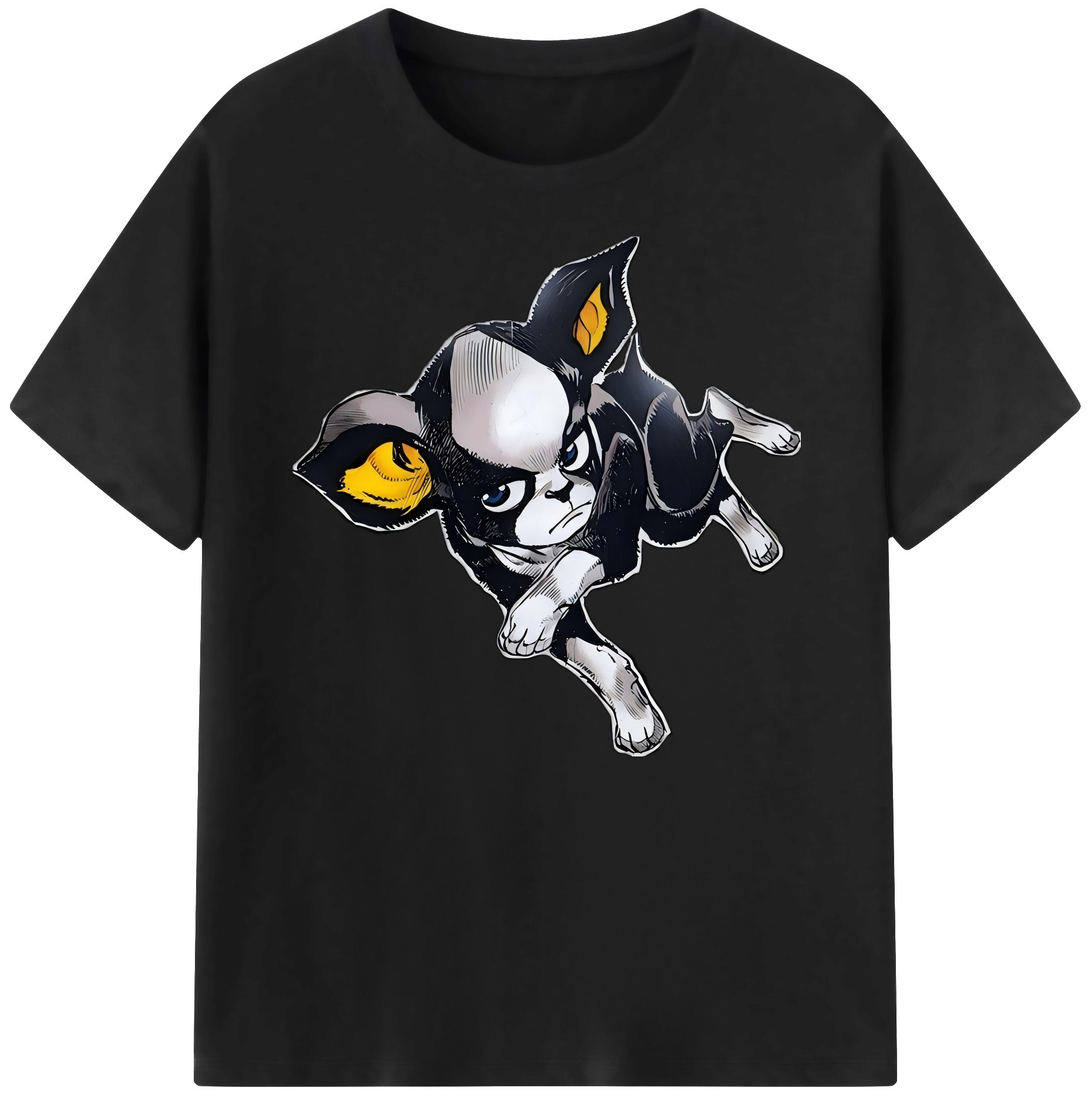 （画像用） ジョジョの奇妙な冒険 イギー JoJo's Bizarre Adventure Iggy 綿100％ メンズ半袖Tシャツ｜肌触りやわらか＆通気性
