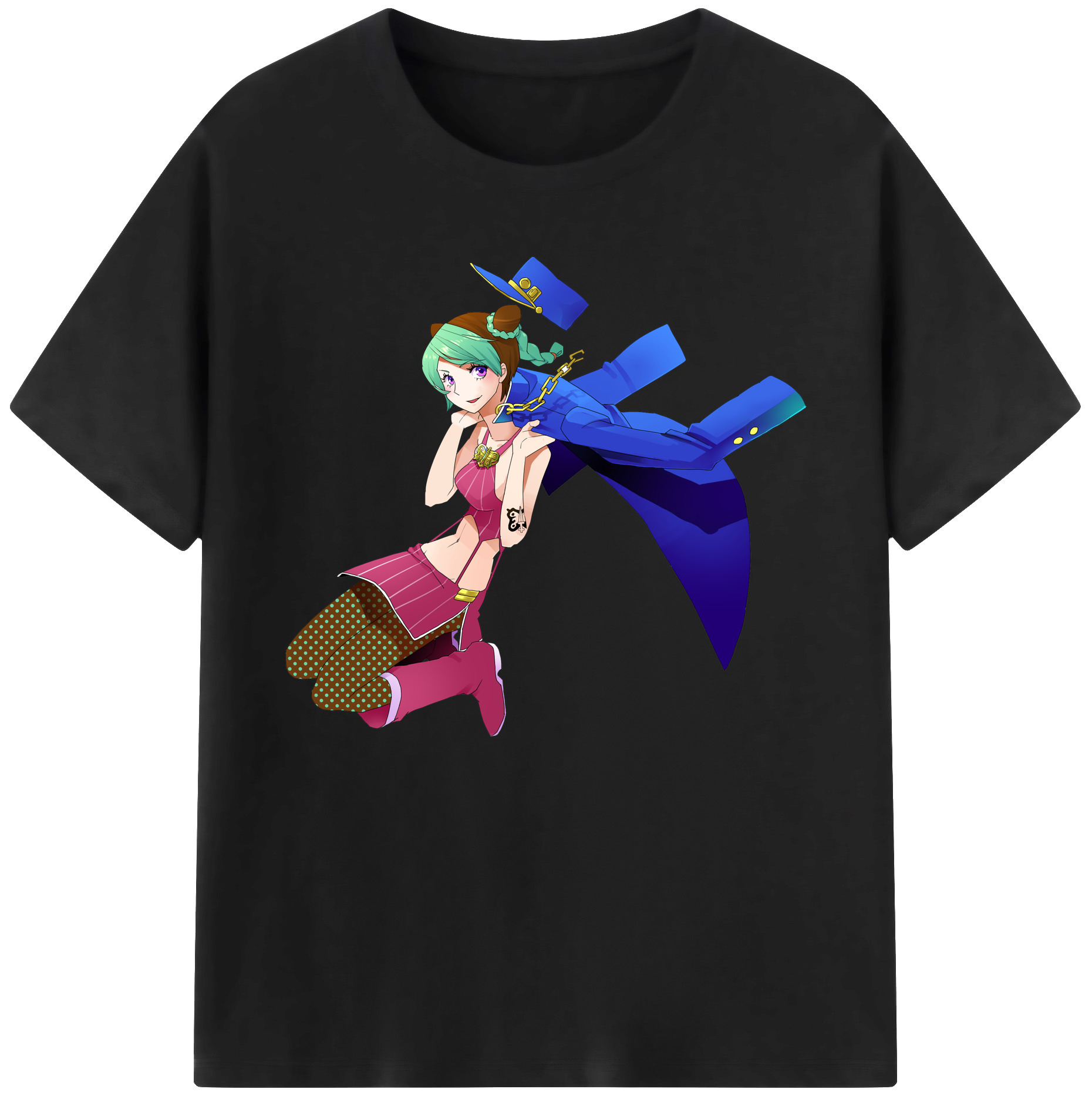 （画像用） "ジョジョの奇妙な冒険 くうじょう ジョリーン JoJo's Bizarre Adventure Jolyne Cujoh " 綿100％ メンズ半袖Tシャツ｜肌触りやわらか＆通気性
