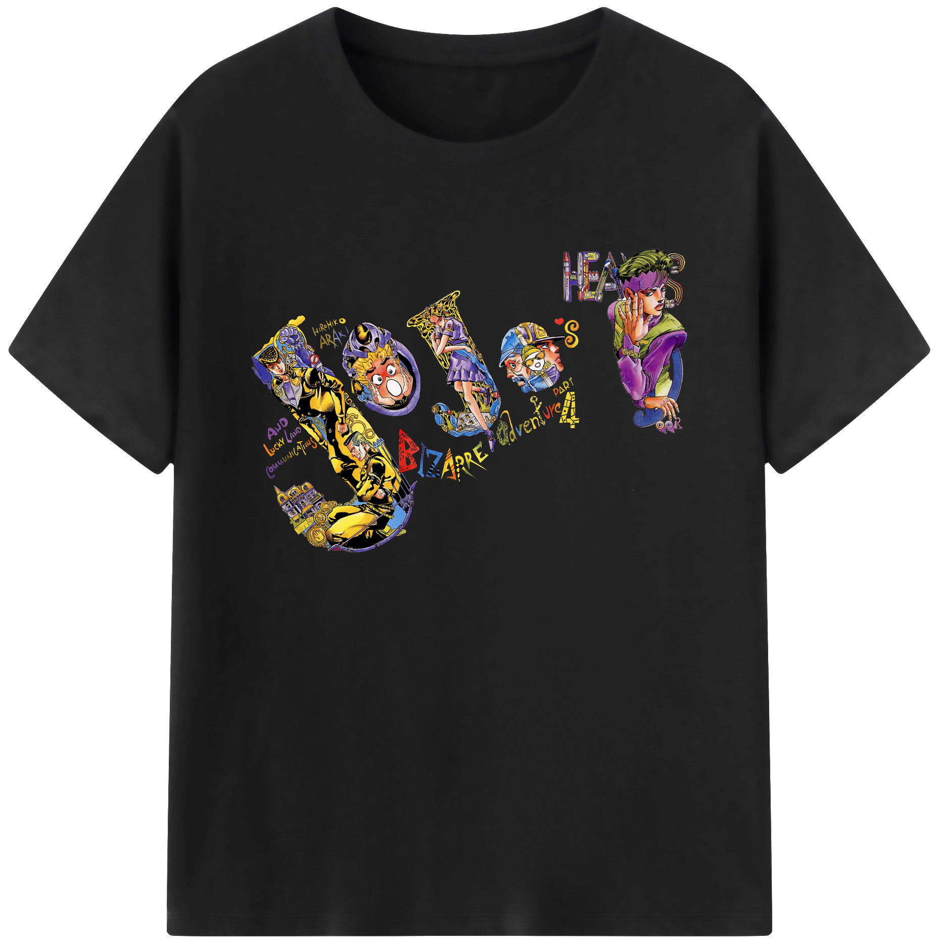 （画像用） ジョジョの奇妙な冒険 JoJo's Bizarre Adventure 綿100％ メンズ半袖Tシャツ｜肌触りやわらか＆通気性