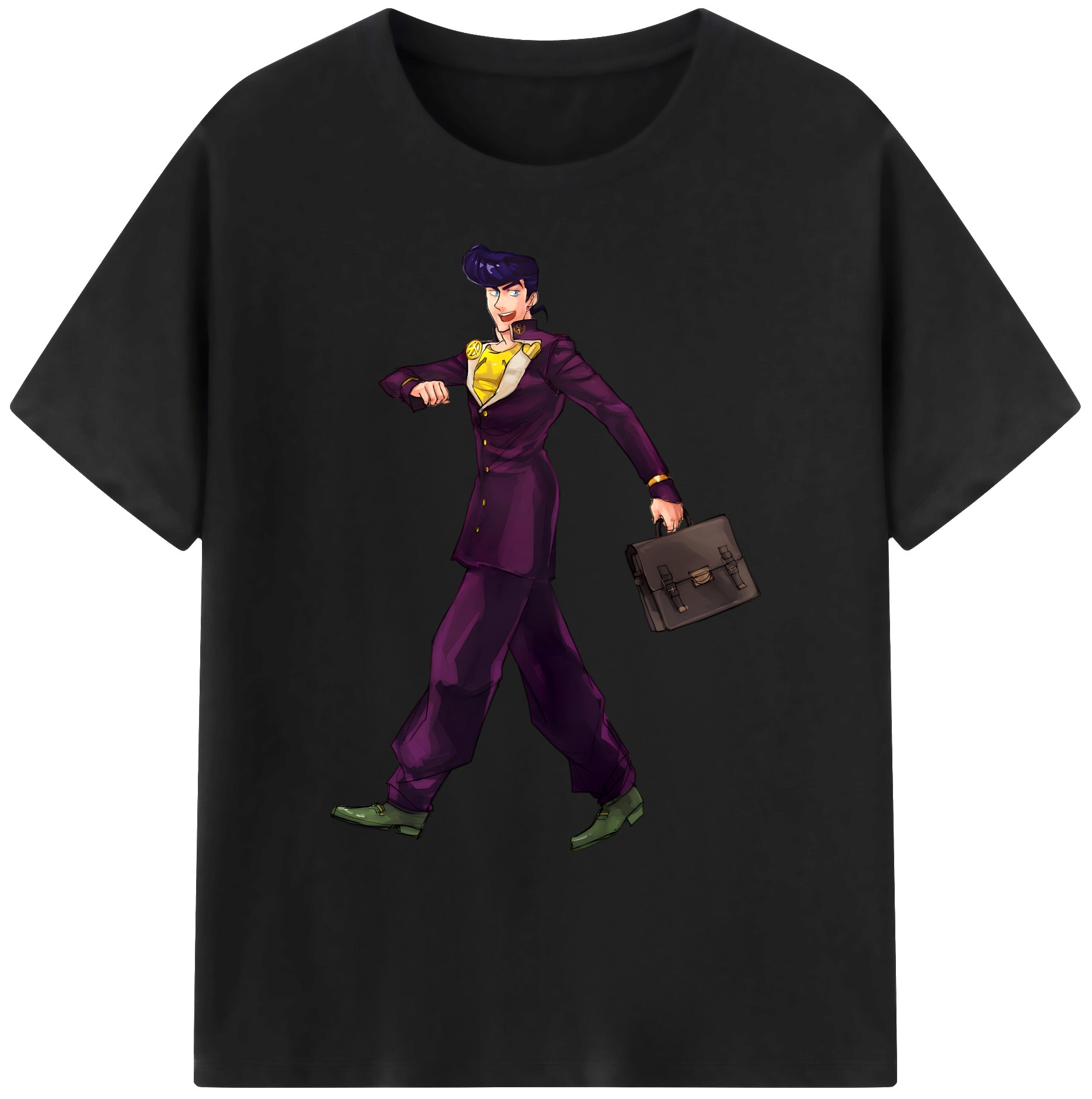 （画像用） ジョジョの奇妙な冒険 ひがしかた じょうすけ JoJo's Bizarre Adventure Higashikata Josuke 綿100％ メンズ半袖Tシャツ｜肌触りやわらか＆通気性