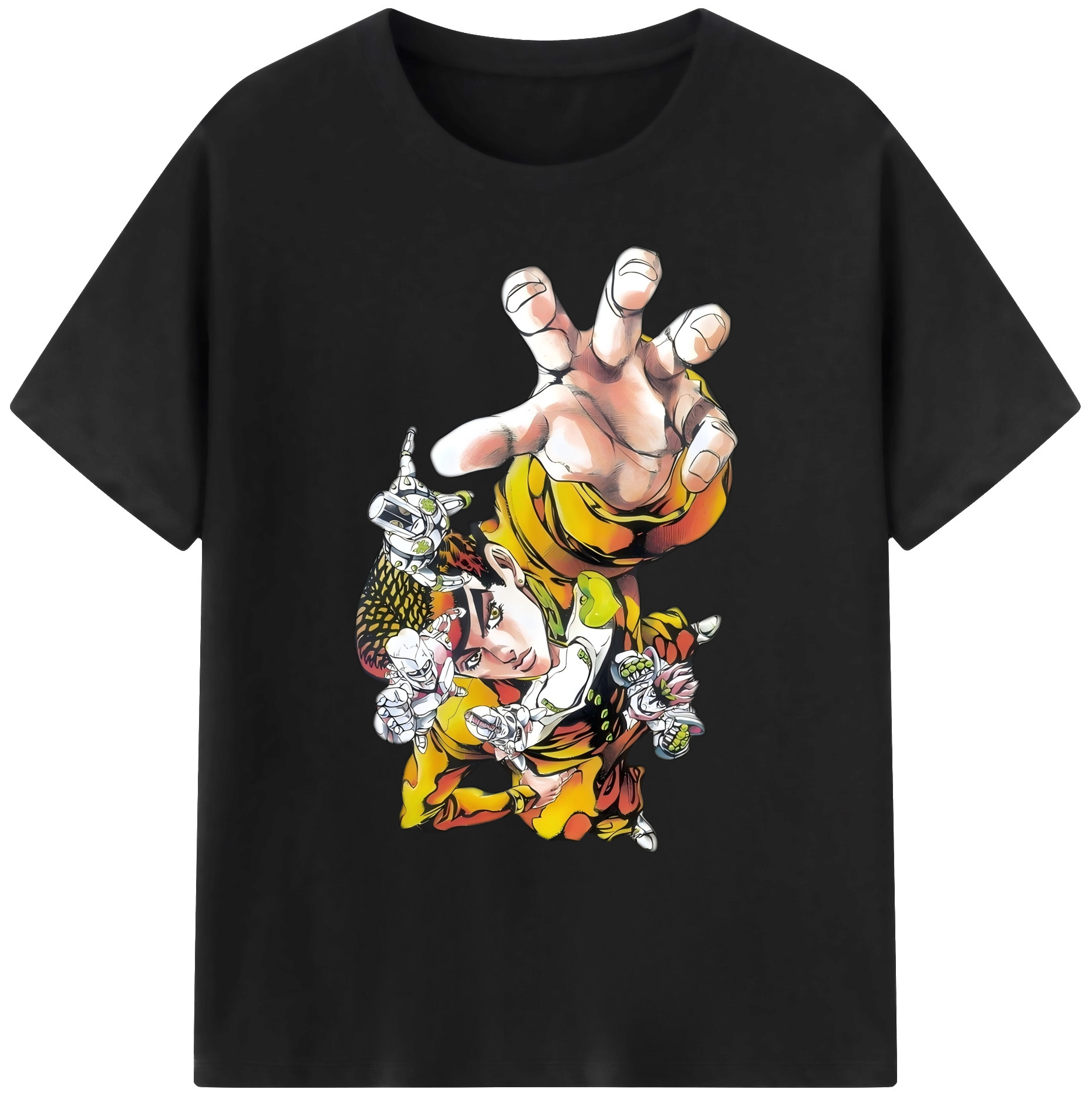 （画像用） ジョジョの奇妙な冒険 ひがしかた じょうすけ JoJo's Bizarre Adventure Higashikata Josuke 綿100％ メンズ半袖Tシャツ｜肌触りやわらか＆通気性