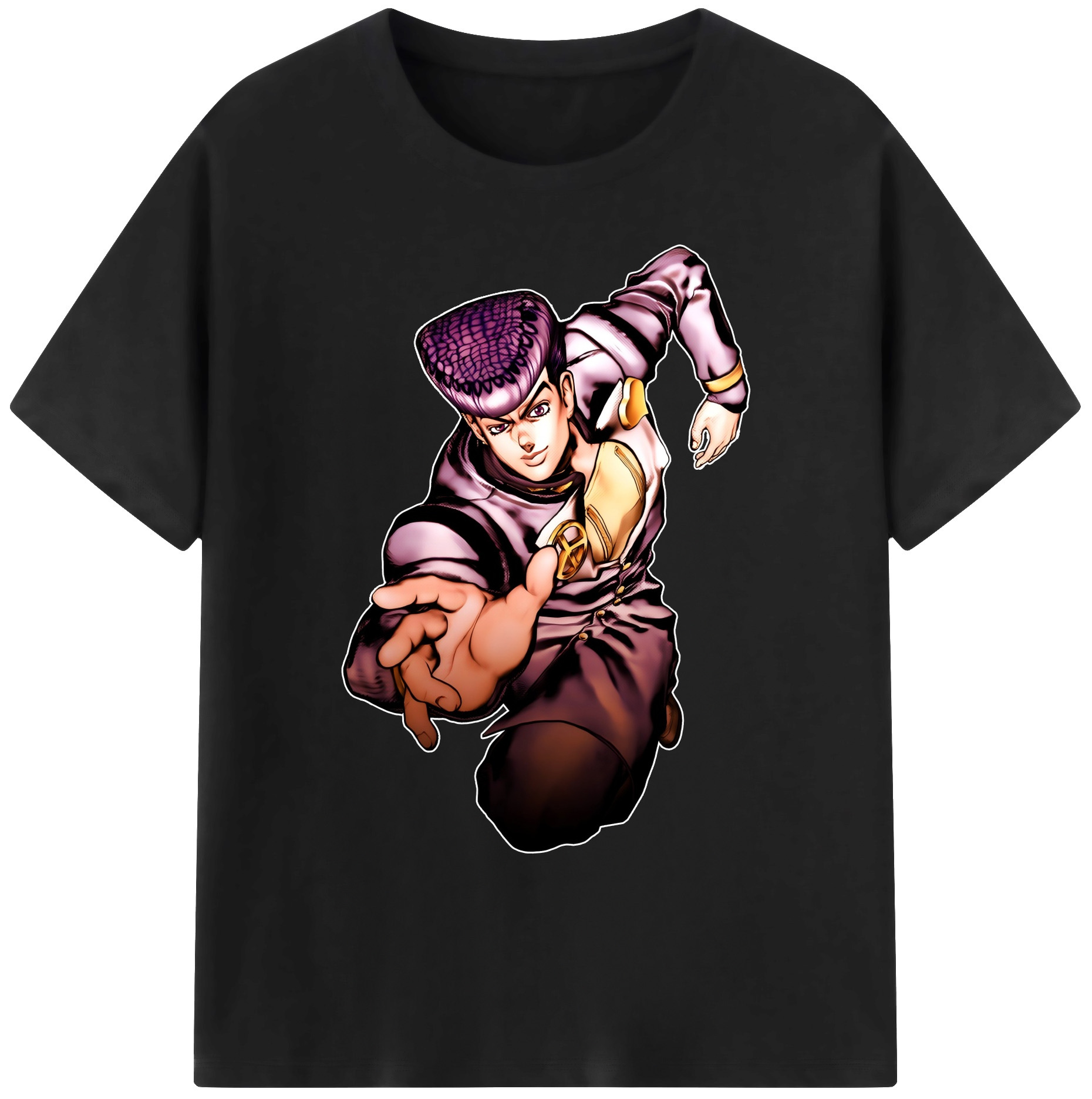 （画像用） ジョジョの奇妙な冒険 ひがしかた じょうすけ JoJo's Bizarre Adventure Higashikata Josuke 綿100％ メンズ半袖Tシャツ｜肌触りやわらか＆通気性