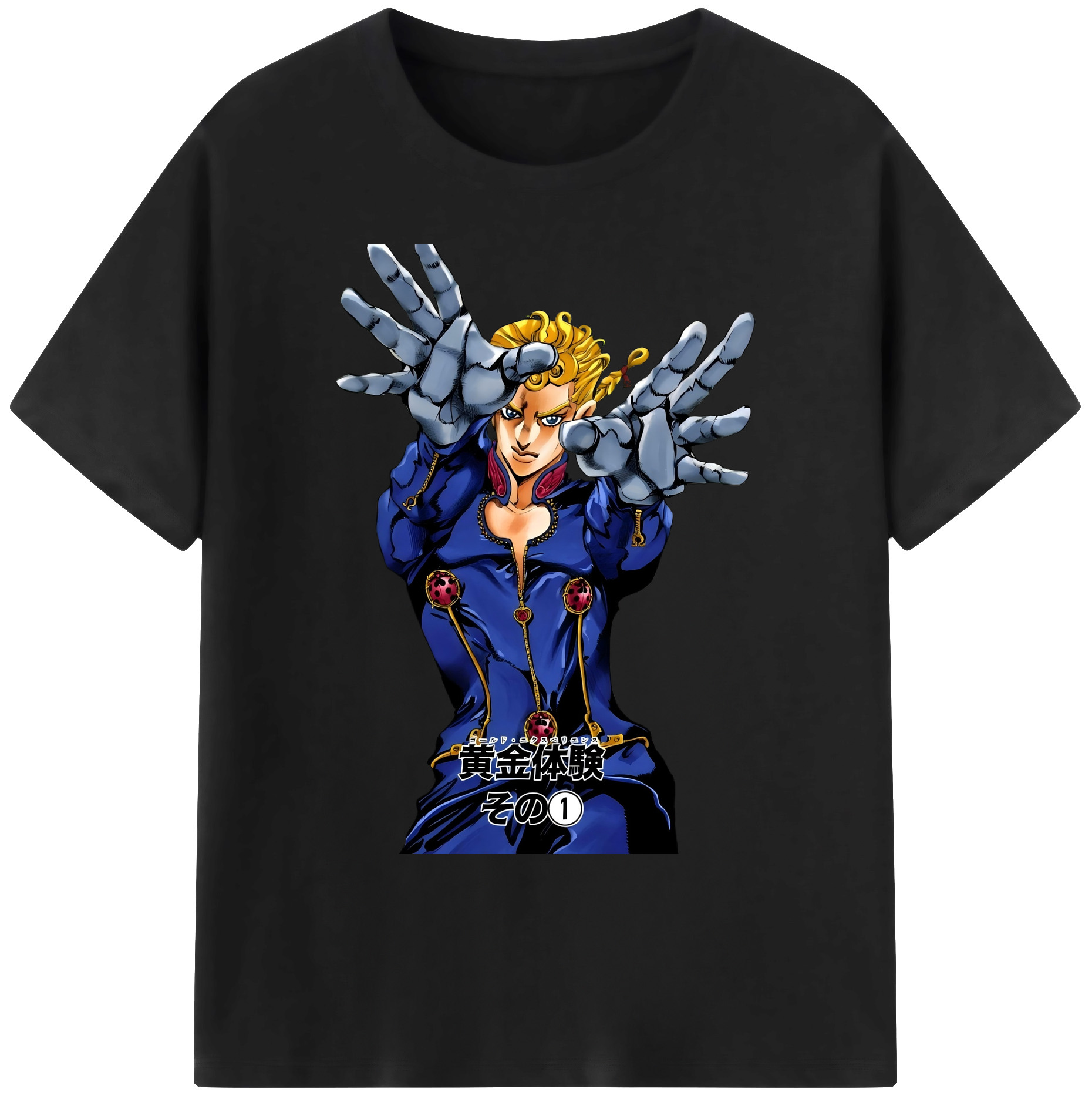 （画像用） ジョジョの奇妙な冒険 ジョルノ?ジョバァーナ JoJo's Bizarre Adventure Giorno Giovanna 綿100％ メンズ半袖Tシャツ｜肌触りやわらか＆通気性