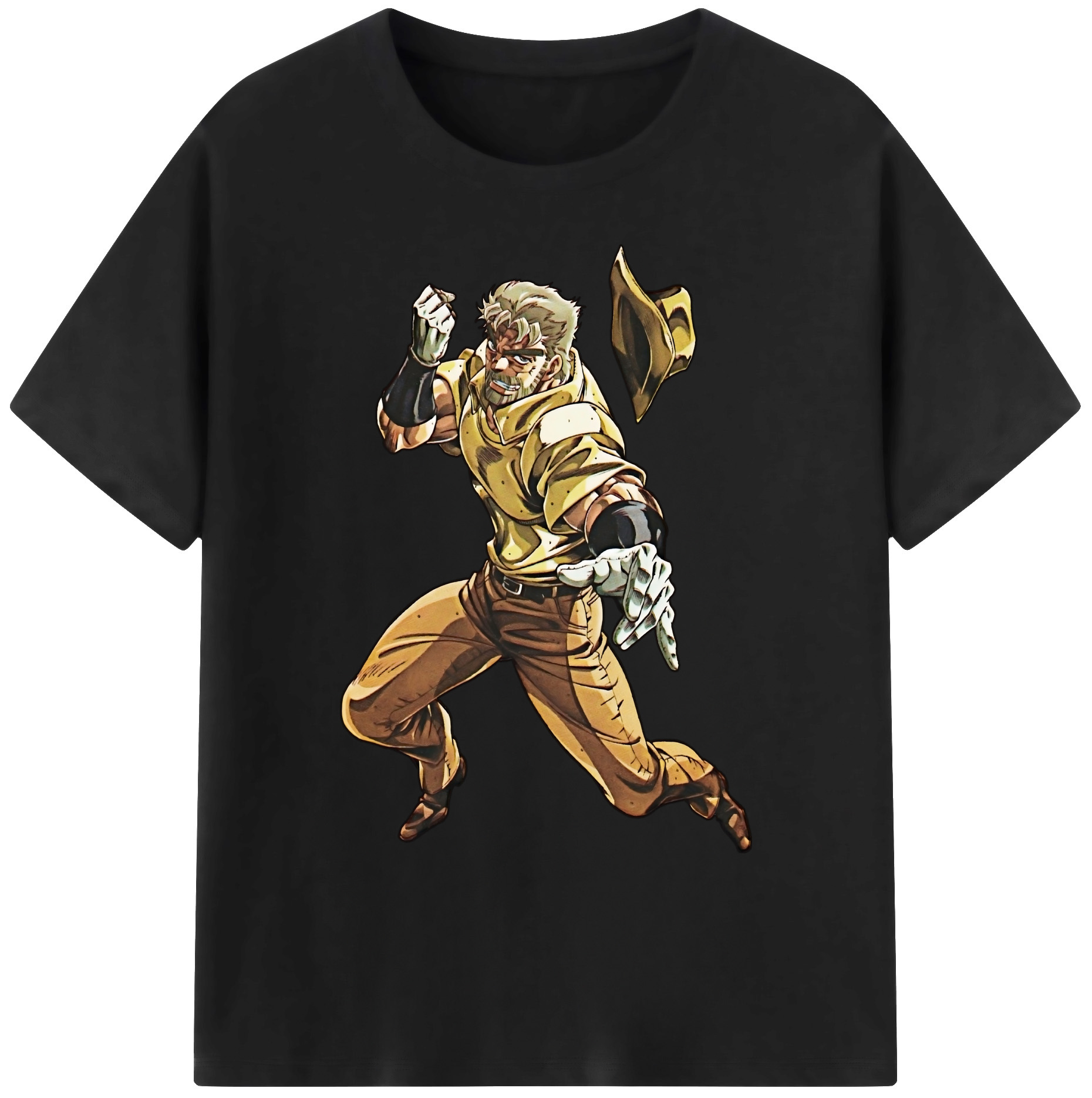 （画像用） ジョジョの奇妙な冒険 ジョセフ?ジョースター JoJo's Bizarre Adventure Joseph Joestar 綿100％ メンズ半袖Tシャツ｜肌触りやわらか＆通気性