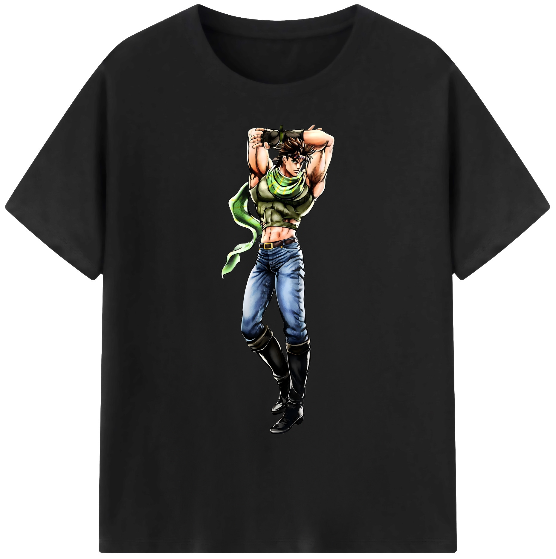（画像用） ジョジョの奇妙な冒険 ジョセフ?ジョースター JoJo's Bizarre Adventure Joseph Joestar 綿100％ メンズ半袖Tシャツ｜肌触りやわらか＆通気性