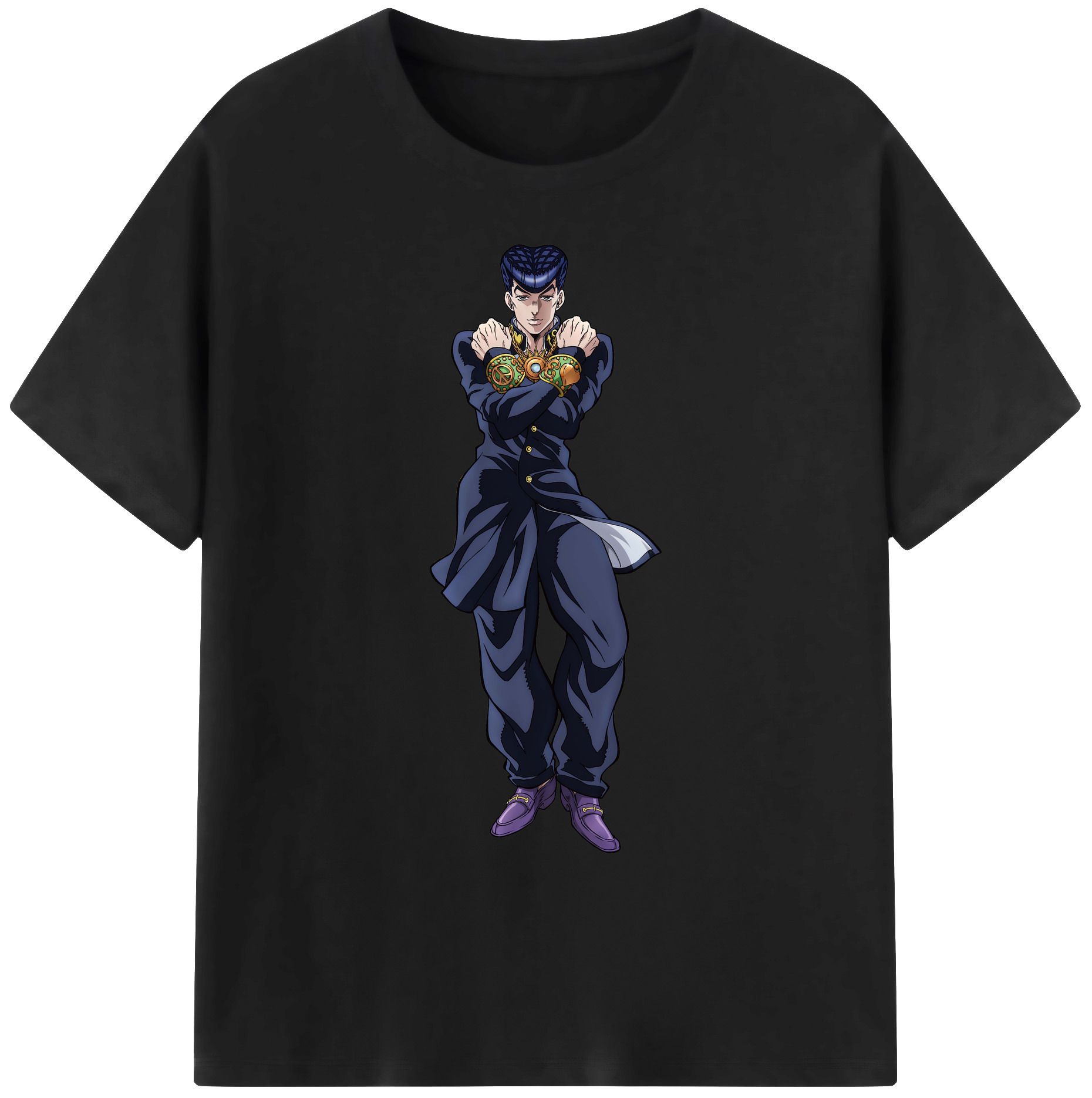 （画像用） ジョジョの奇妙な冒険 ひがしかた じょうすけ JoJo's Bizarre Adventure Higashikata Josuke 綿100％ メンズ半袖Tシャツ｜肌触りやわらか＆通気性