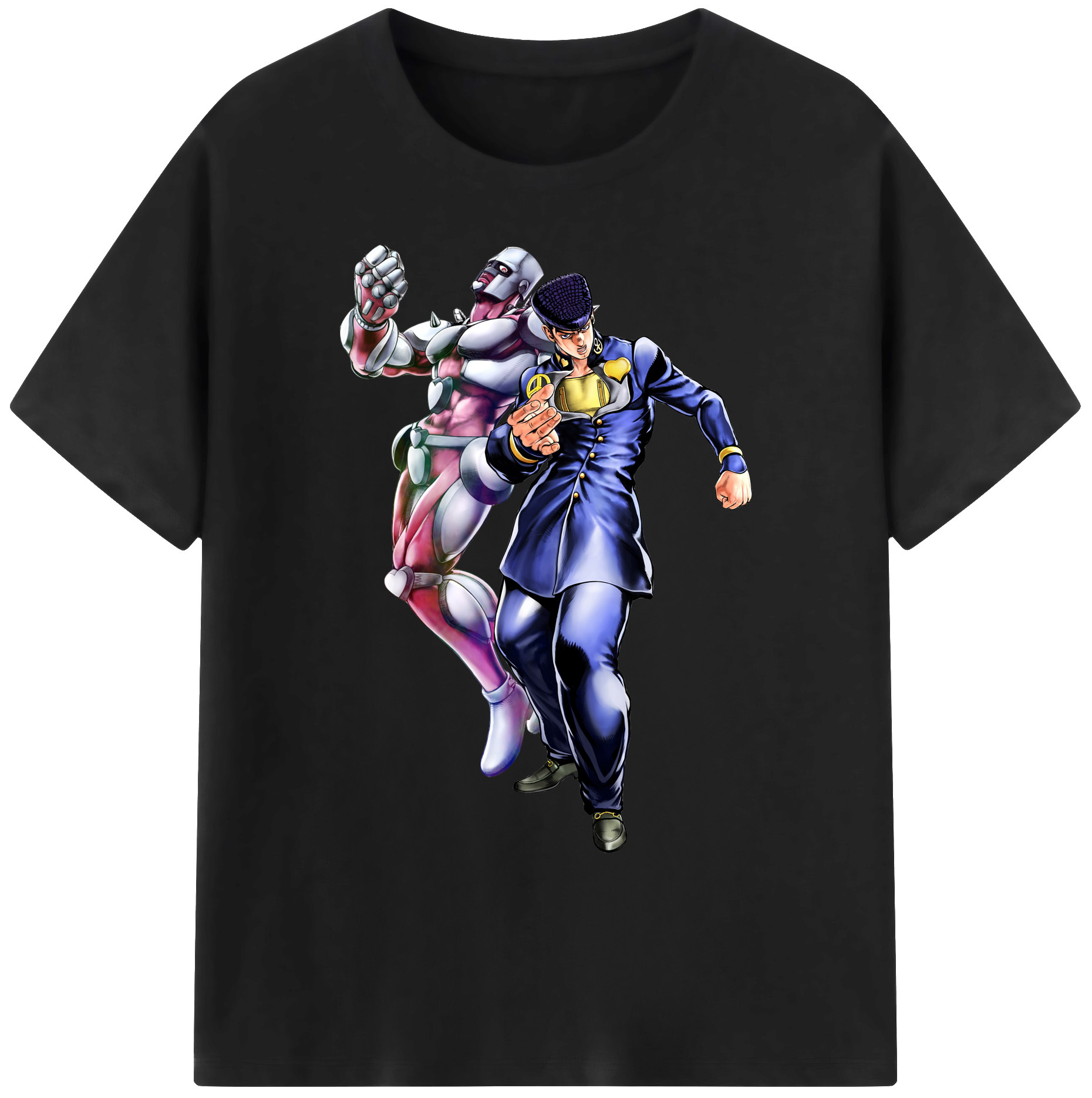 （画像用） ジョジョの奇妙な冒険 ひがしかた じょうすけ JoJo's Bizarre Adventure Higashikata Josuke 綿100％ メンズ半袖Tシャツ｜肌触りやわらか＆通気性