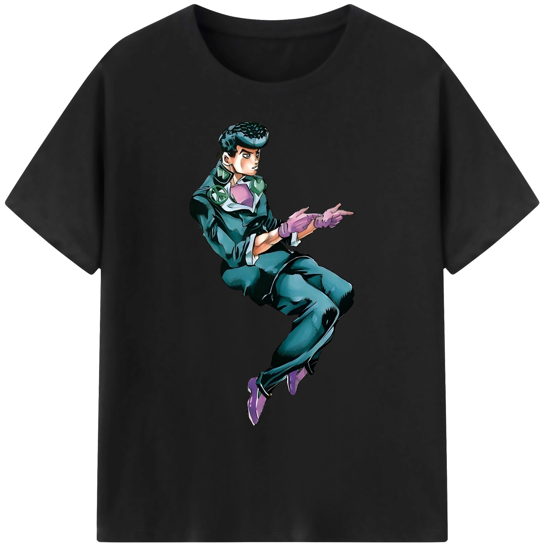 （画像用） ジョジョの奇妙な冒険 ひがしかた じょうすけ JoJo's Bizarre Adventure Higashikata Josuke 綿100％ メンズ半袖Tシャツ｜肌触りやわらか＆通気性