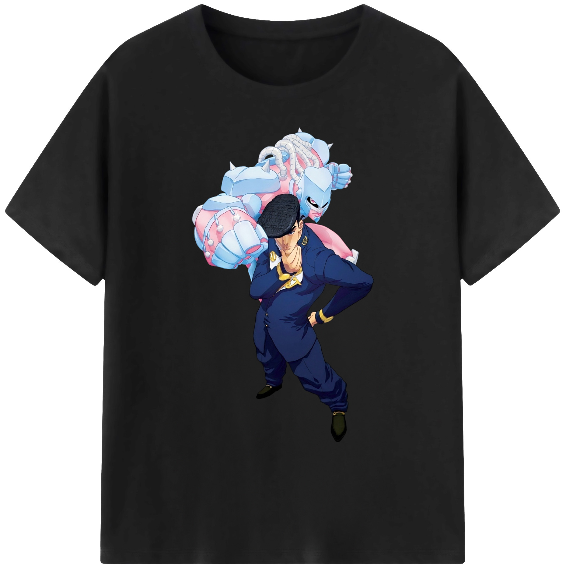 （画像用） ジョジョの奇妙な冒険 ひがしかた じょうすけ JoJo's Bizarre Adventure Higashikata Josuke 綿100％ メンズ半袖Tシャツ｜肌触りやわらか＆通気性