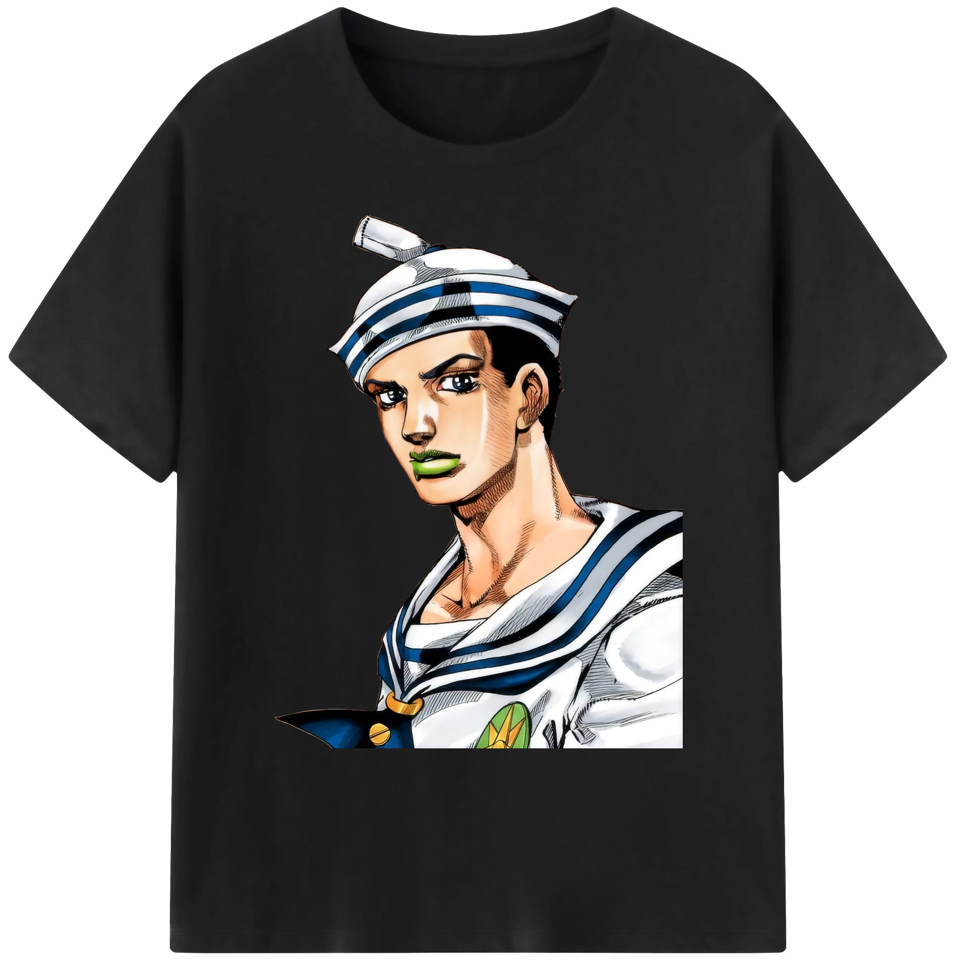 （画像用） ジョジョの奇妙な冒険 東方定助 JoJo's Bizarre Adventure Higashikata Josuke 綿100％ メンズ半袖Tシャツ｜肌触りやわらか＆通気性