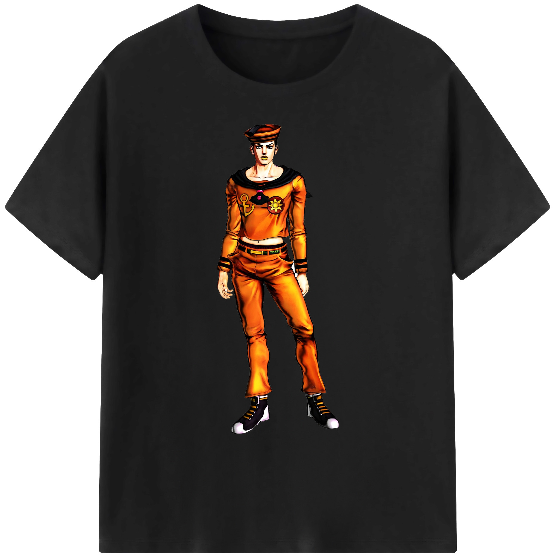 （画像用） ジョジョの奇妙な冒険 東方定助 JoJo's Bizarre Adventure Higashikata Josuke 綿100％ メンズ半袖Tシャツ｜肌触りやわらか＆通気性