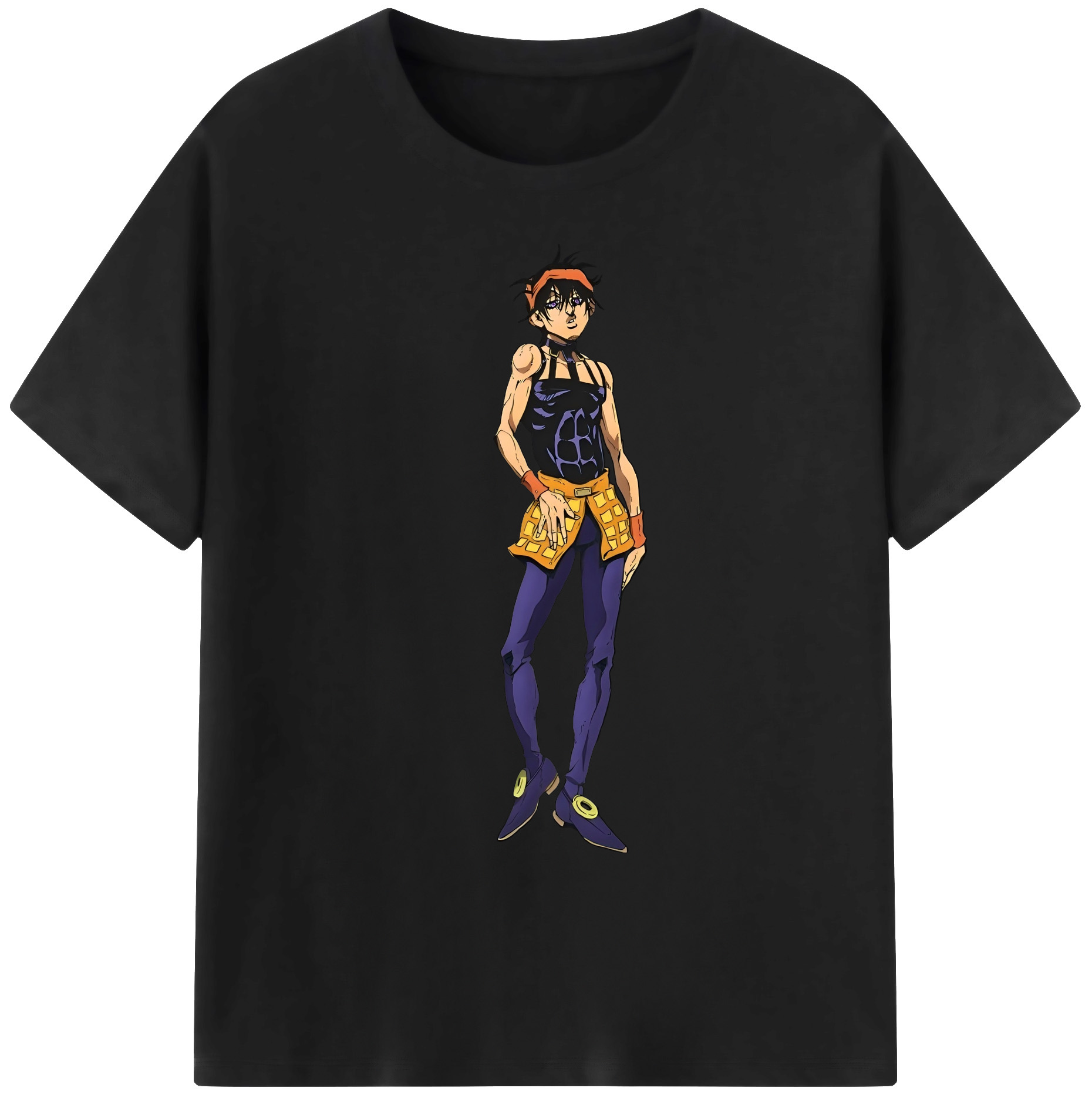 （画像用） ジョジョの奇妙な冒険 ナランチャ?ギルガ JoJo's Bizarre Adventure Narancia Ghirga 綿100％ メンズ半袖Tシャツ｜肌触りやわらか＆通気性