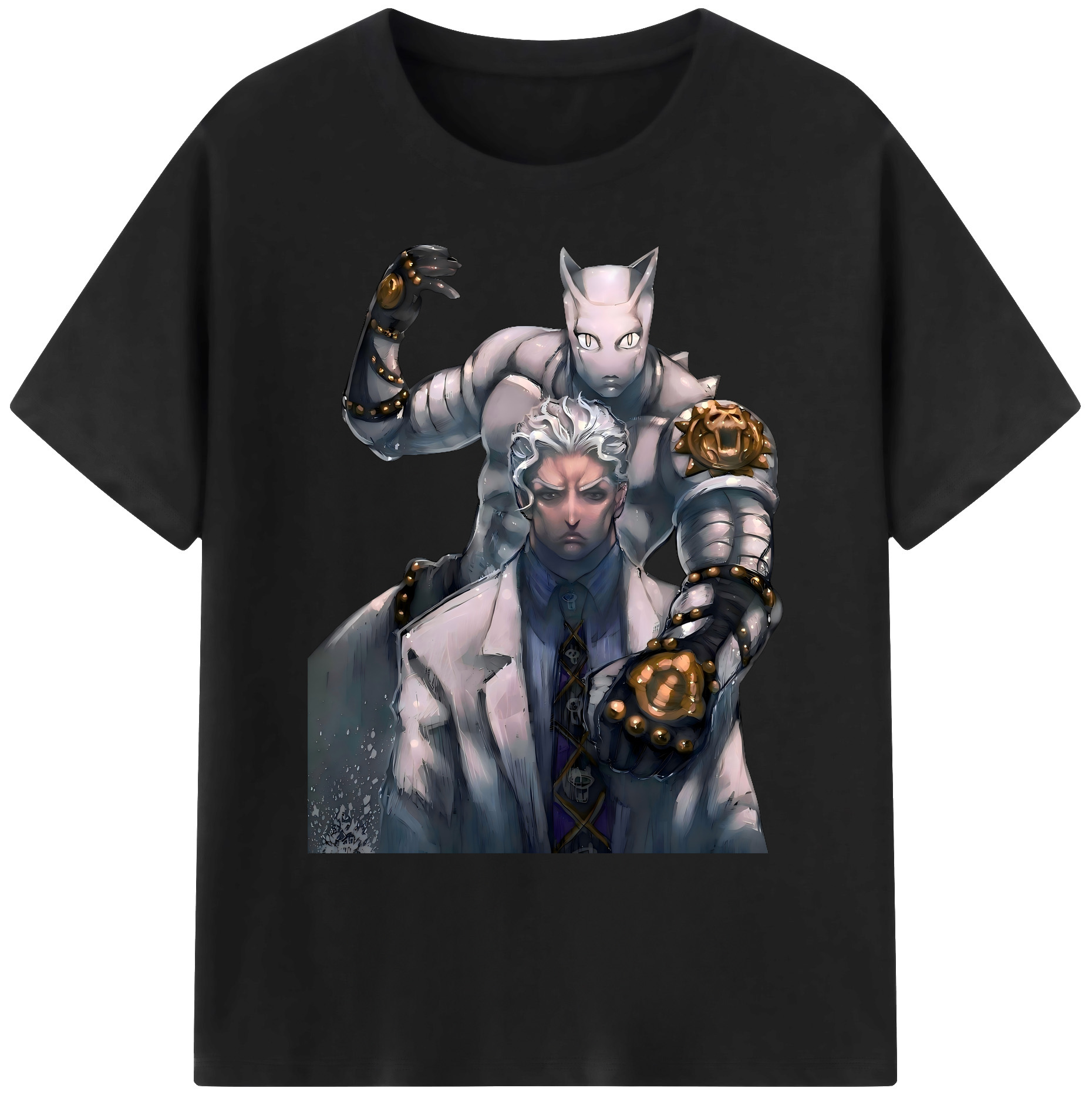 （画像用） ジョジョの奇妙な冒険 きら よしかげ JoJo's Bizarre Adventure Kira Yoshikage 綿100％ メンズ半袖Tシャツ｜肌触りやわらか＆通気性