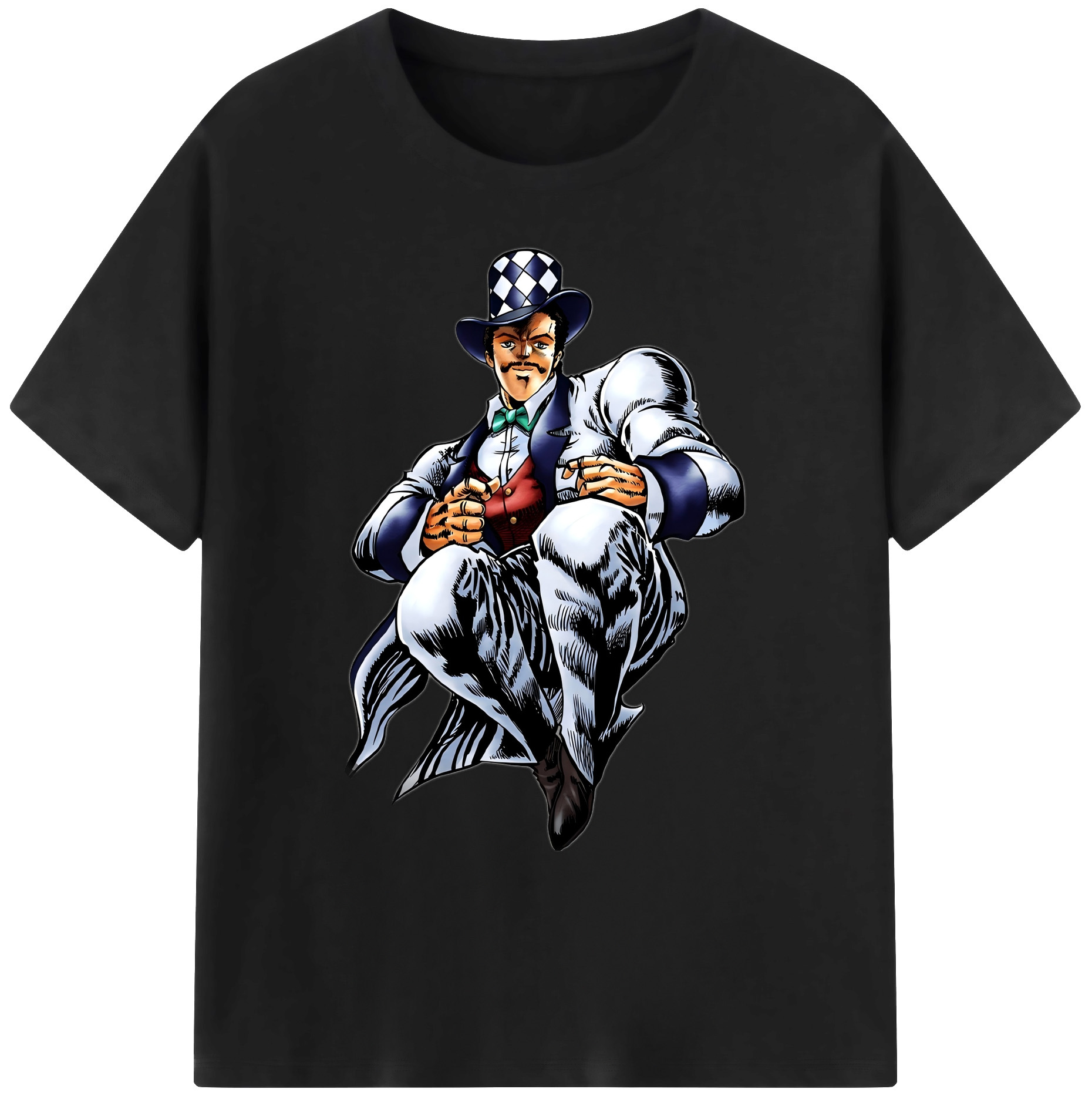 （画像用） ジョジョの奇妙な冒険 ウィル?アントニオ?ツェペリ JoJo's Bizarre Adventure Will Anthonio Zeppeli 綿100％ メンズ半袖Tシャツ｜肌触りやわらか＆通気性