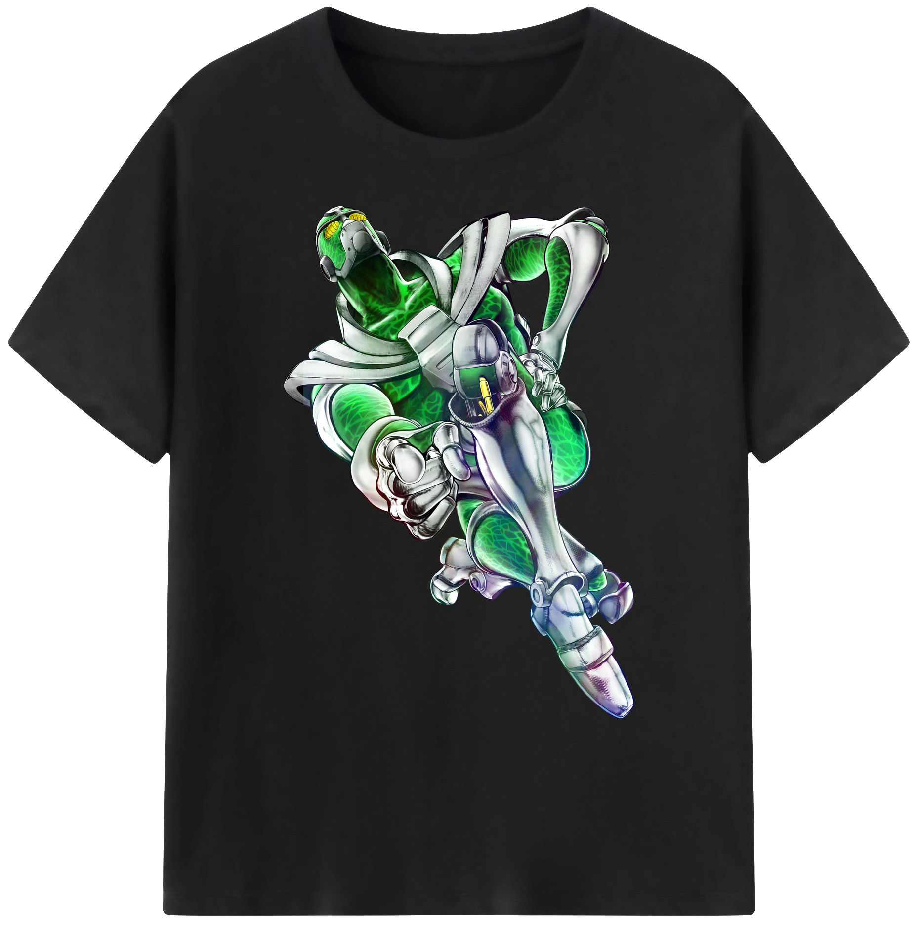 （画像用） ジョジョの奇妙な冒険 花京院 典明（かきょういん のりあき） JoJo's Bizarre Adventure Kakyoin Noriaki 綿100％ メンズ半袖Tシャツ｜肌触りやわらか＆通気性