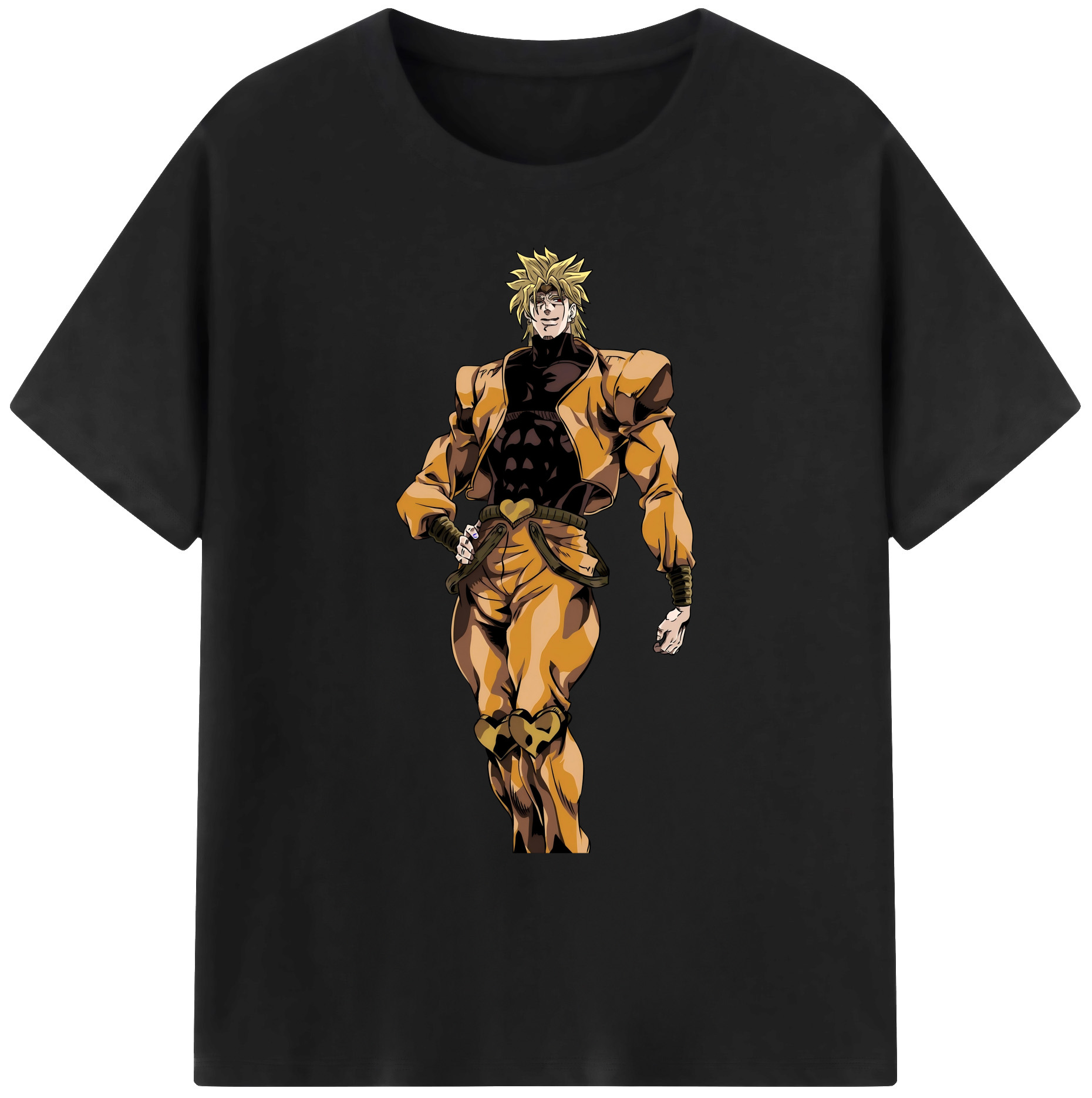 （画像用） ジョジョの奇妙な冒険 ディオ?ブランドー JoJo's Bizarre Adventure Dio Brando 綿100％ メンズ半袖Tシャツ｜肌触りやわらか＆通気性