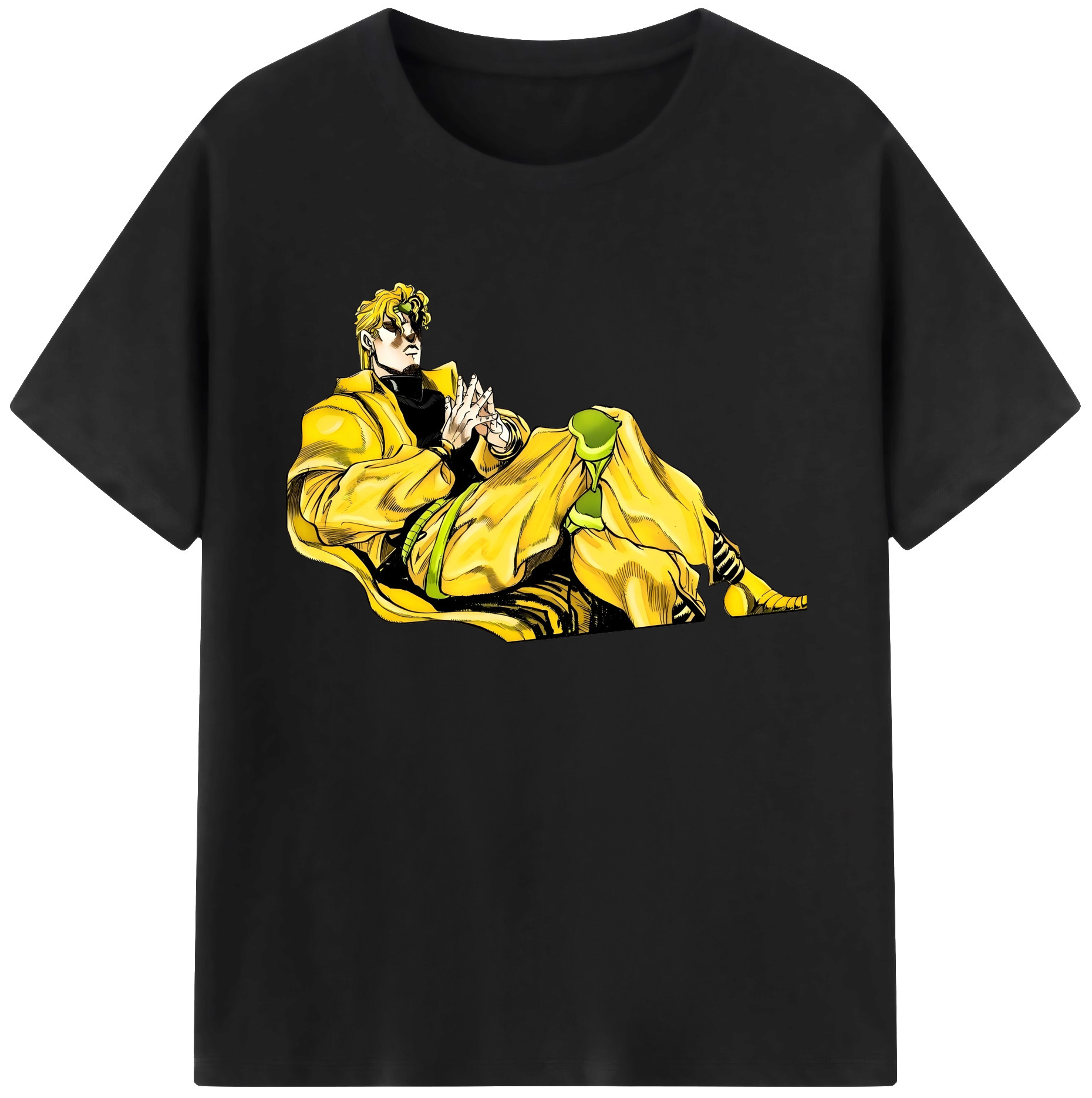 （画像用） ジョジョの奇妙な冒険 ディオ?ブランドー JoJo's Bizarre Adventure Dio Brando 綿100％ メンズ半袖Tシャツ｜肌触りやわらか＆通気性
