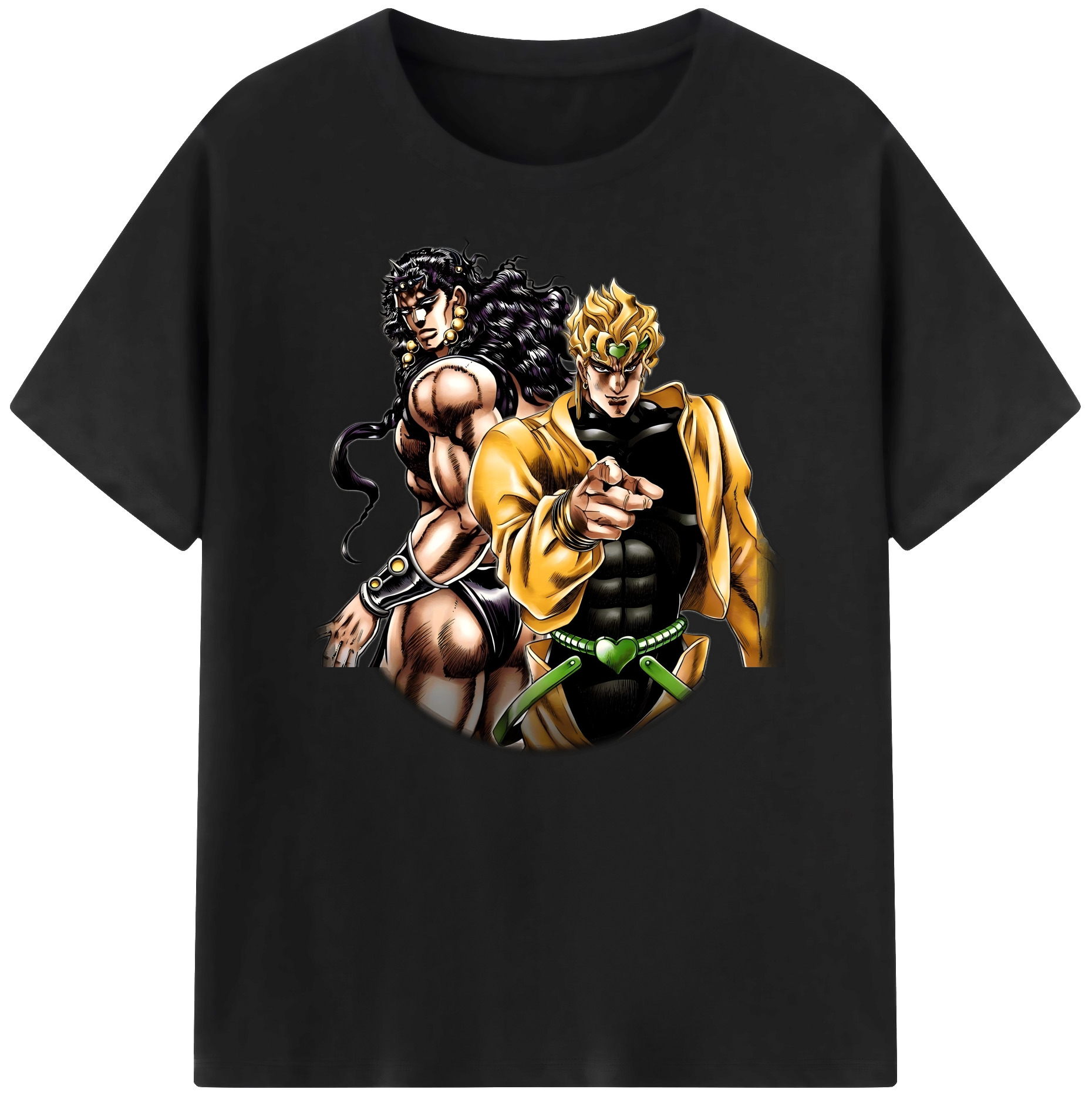（画像用） ジョジョの奇妙な冒険 ディオ?ブランドー JoJo's Bizarre Adventure Dio Brando 綿100％ メンズ半袖Tシャツ｜肌触りやわらか＆通気性