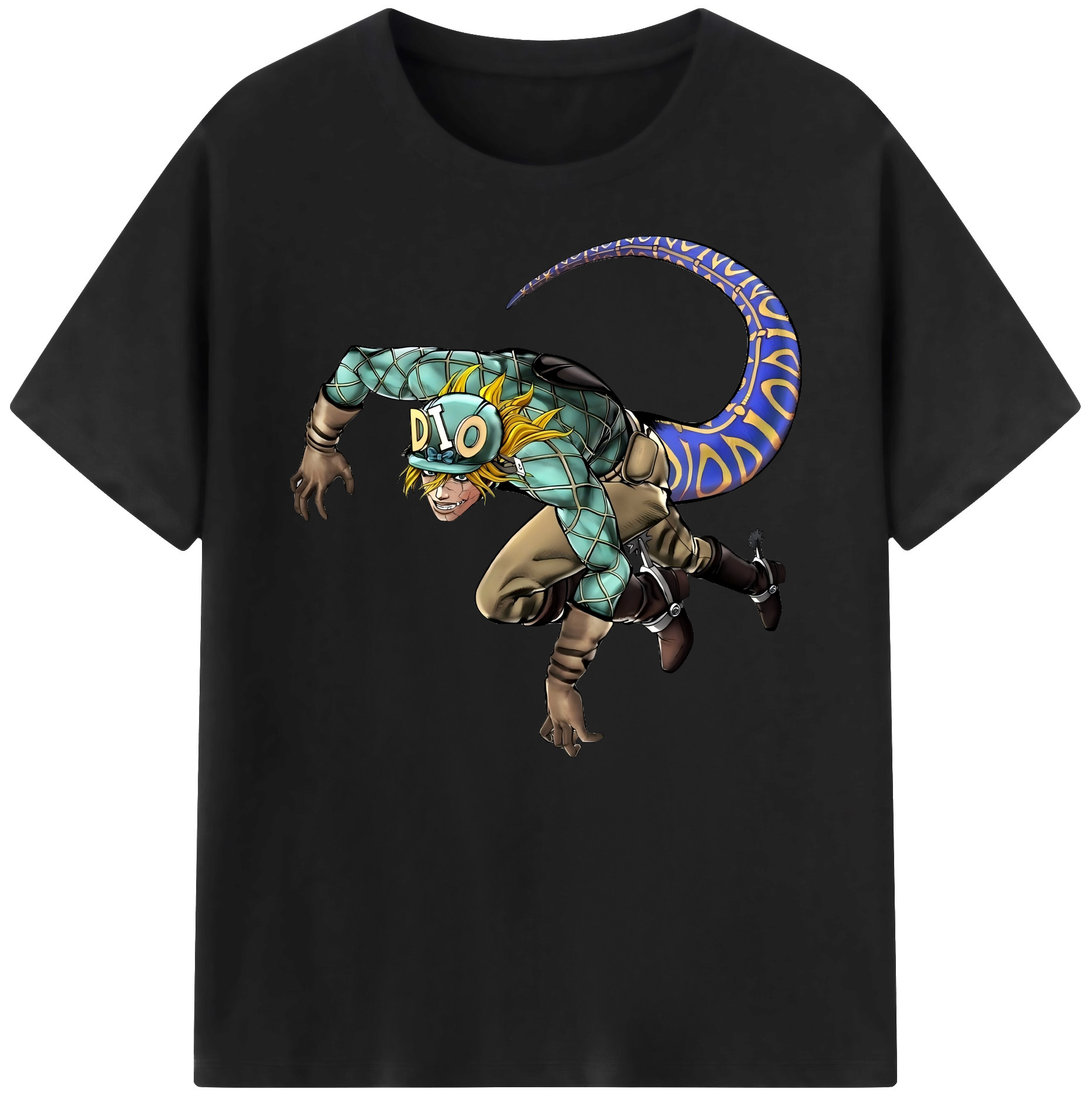 （画像用） ジョジョの奇妙な冒険 ディオ?ブランドー JoJo's Bizarre Adventure Dio Brando 綿100％ メンズ半袖Tシャツ｜肌触りやわらか＆通気性