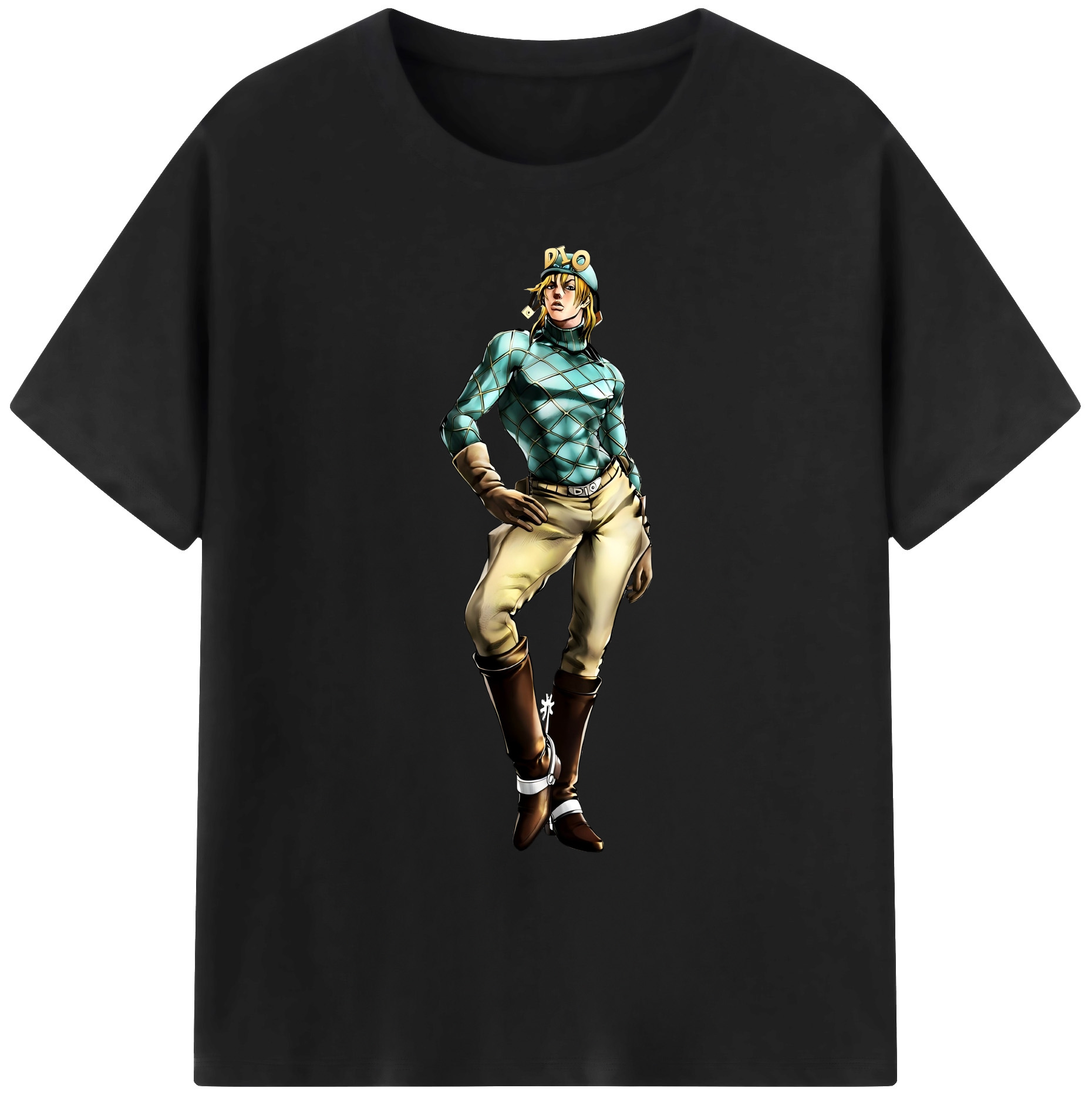 （画像用） ジョジョの奇妙な冒険 ディオ?ブランドー JoJo's Bizarre Adventure Dio Brando 綿100％ メンズ半袖Tシャツ｜肌触りやわらか＆通気性