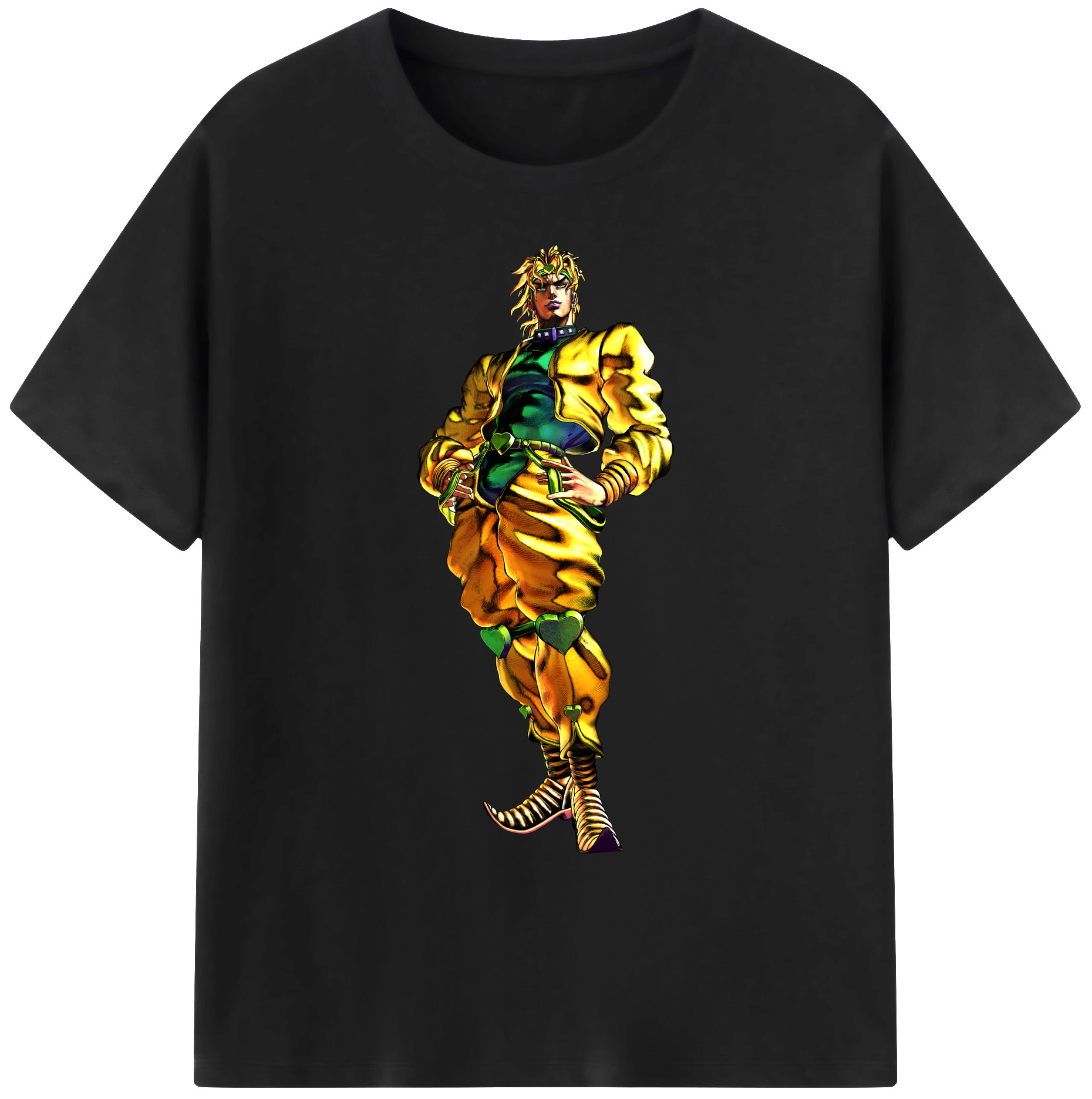 （画像用） ジョジョの奇妙な冒険 ディオ?ブランドー JoJo's Bizarre Adventure Dio Brando 綿100％ メンズ半袖Tシャツ｜肌触りやわらか＆通気性