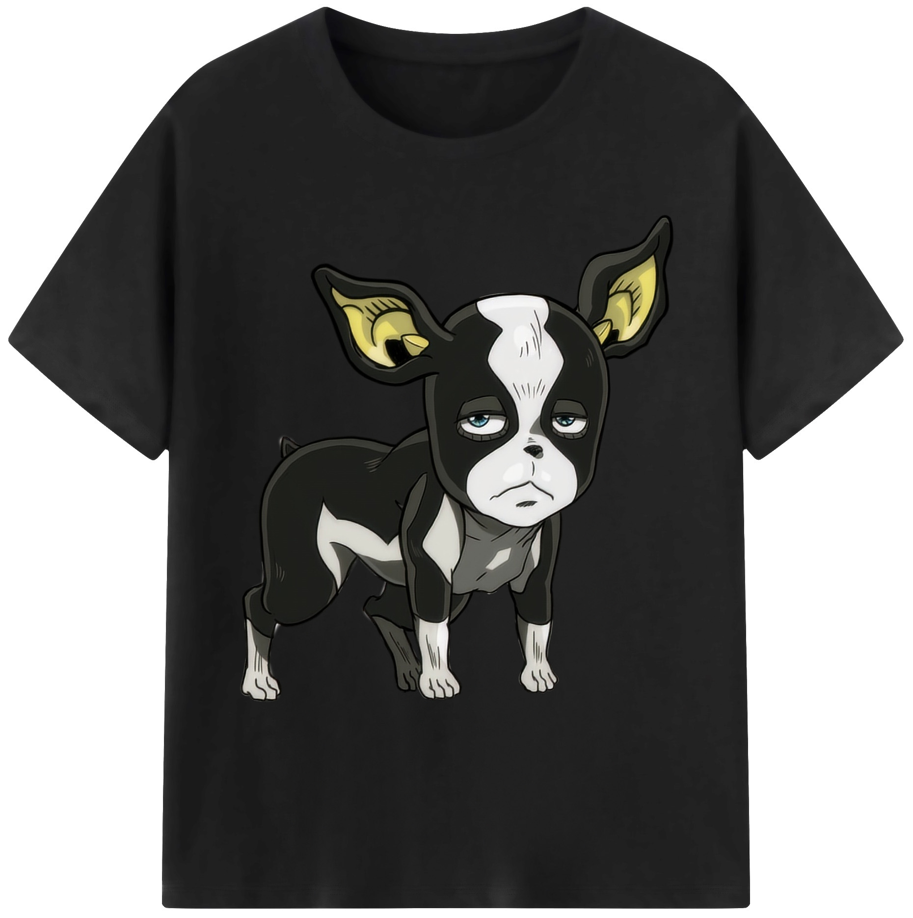 （画像用） ジョジョの奇妙な冒険 イギー JoJo's Bizarre Adventure Iggy 綿100％ メンズ半袖Tシャツ｜肌触りやわらか＆通気性