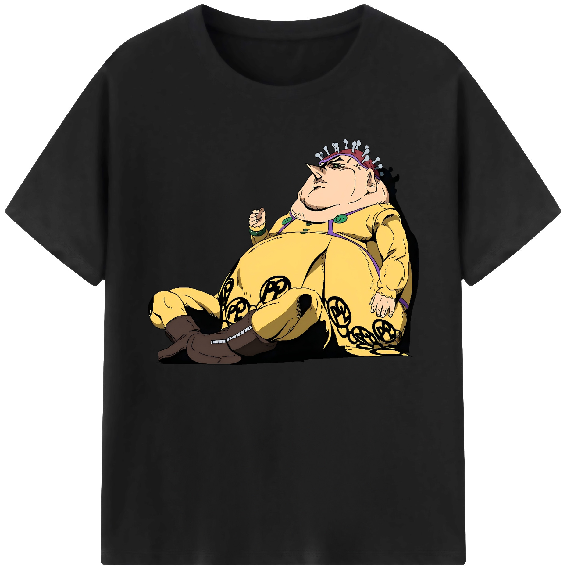 （画像用） ジョジョの奇妙な冒険 ポルポ JoJo's Bizarre Adventure Polpo 綿100％ メンズ半袖Tシャツ｜肌触りやわらか＆通気性