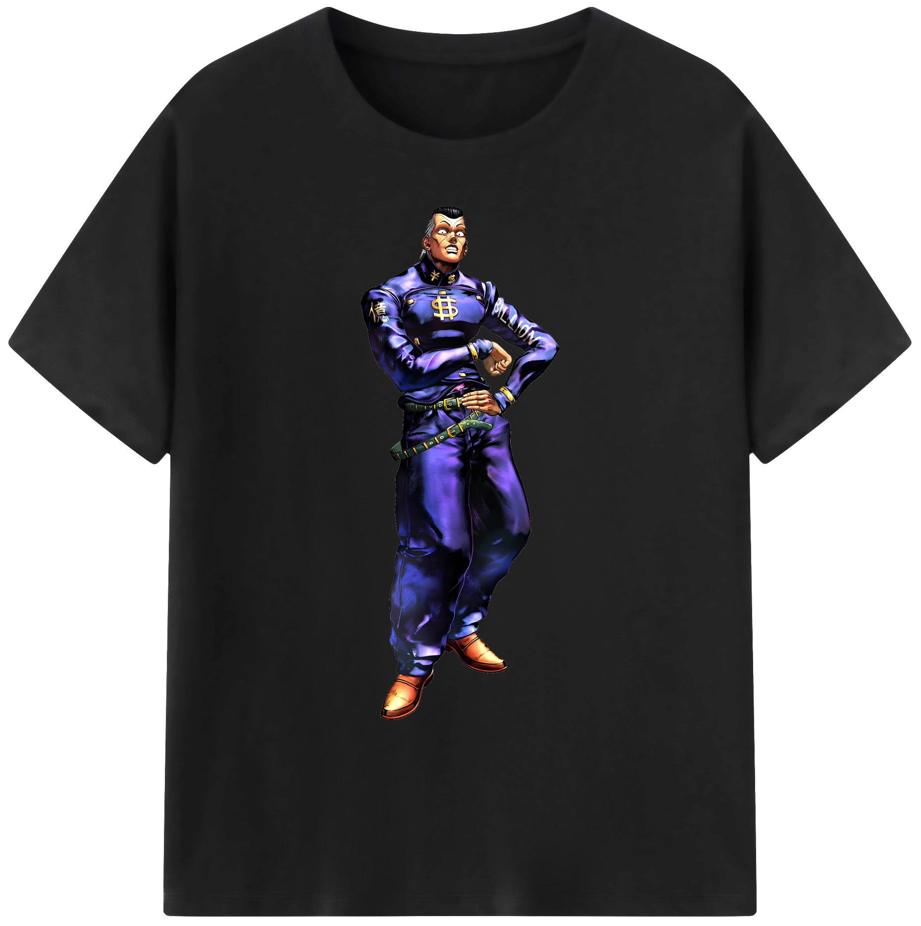 （画像用） ジョジョの奇妙な冒険 虹村億泰 にじむら おくやす JoJo's Bizarre Adventure Nijimura Okuyasu 綿100％ メンズ半袖Tシャツ｜肌触りやわらか＆通気性
