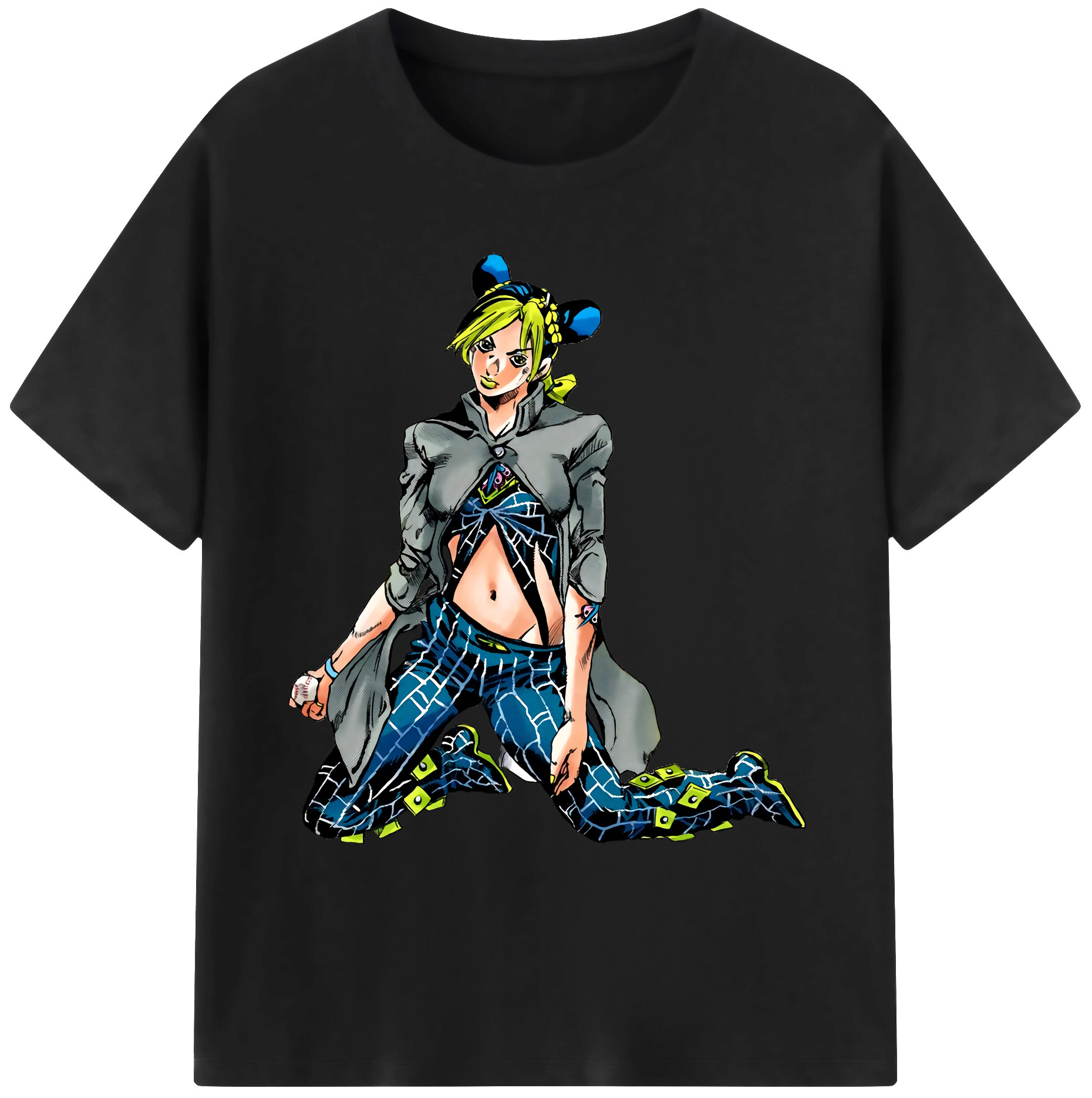 （画像用） "ジョジョの奇妙な冒険 くうじょう ジョリーン JoJo's Bizarre Adventure Jolyne Cujoh " 綿100％ メンズ半袖Tシャツ｜肌触りやわらか＆通気性