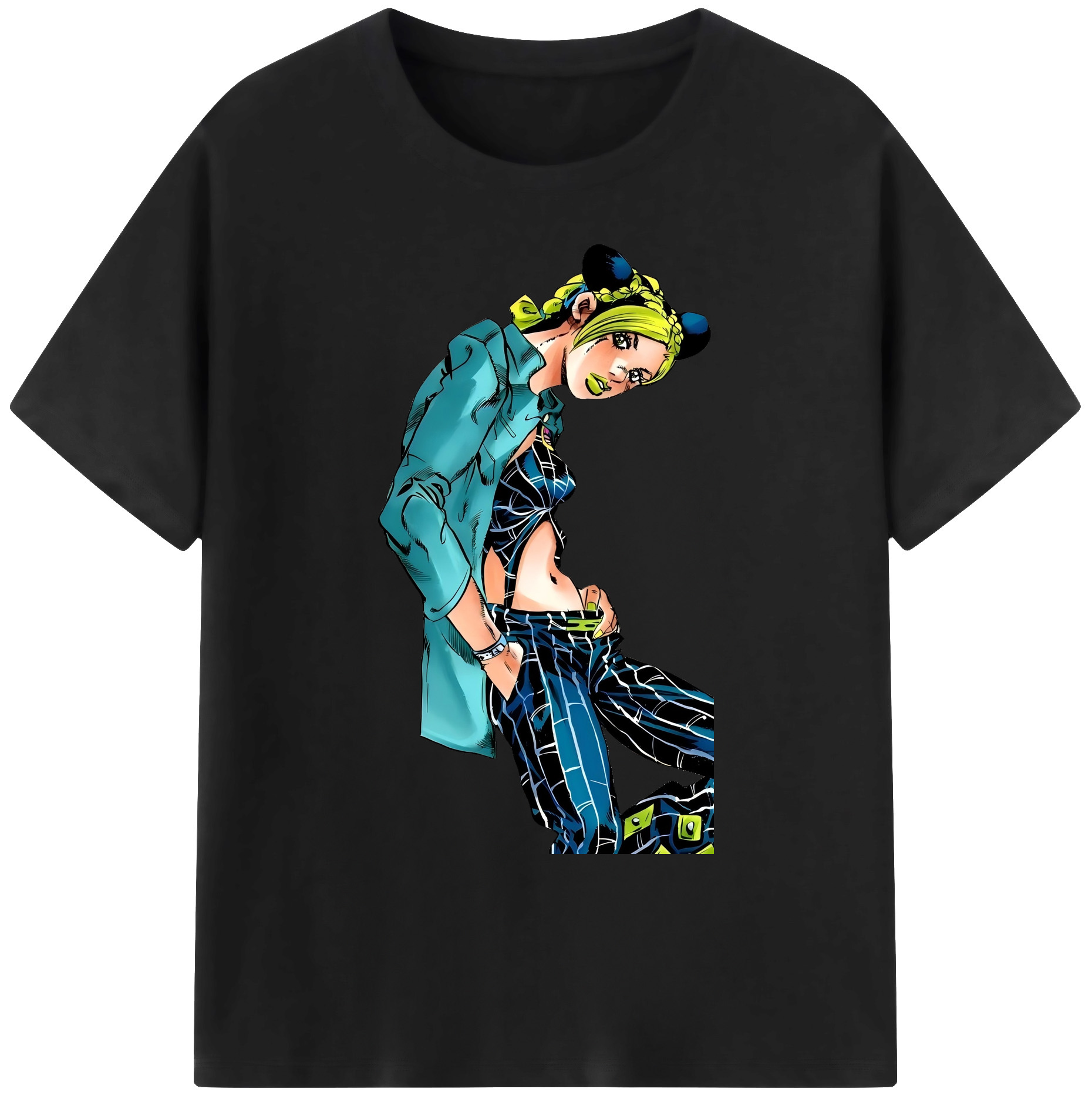 （画像用） "ジョジョの奇妙な冒険 くうじょう ジョリーン JoJo's Bizarre Adventure Jolyne Cujoh " 綿100％ メンズ半袖Tシャツ｜肌触りやわらか＆通気性