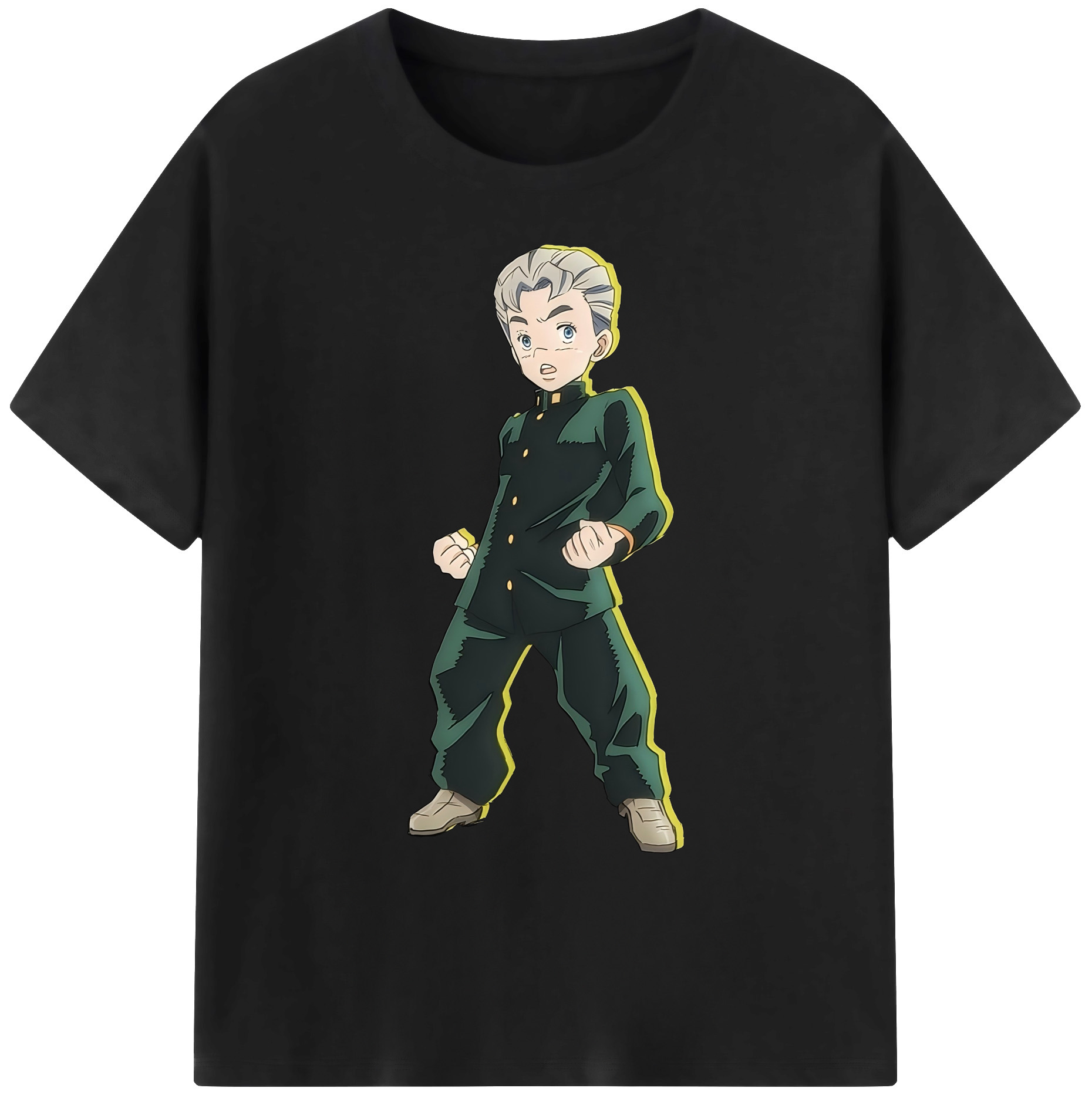（画像用） ジョジョの奇妙な冒険 広瀨康一 JoJo's Bizarre Adventure Hirose Koichi 綿100％ メンズ半袖Tシャツ｜肌触りやわらか＆通気性