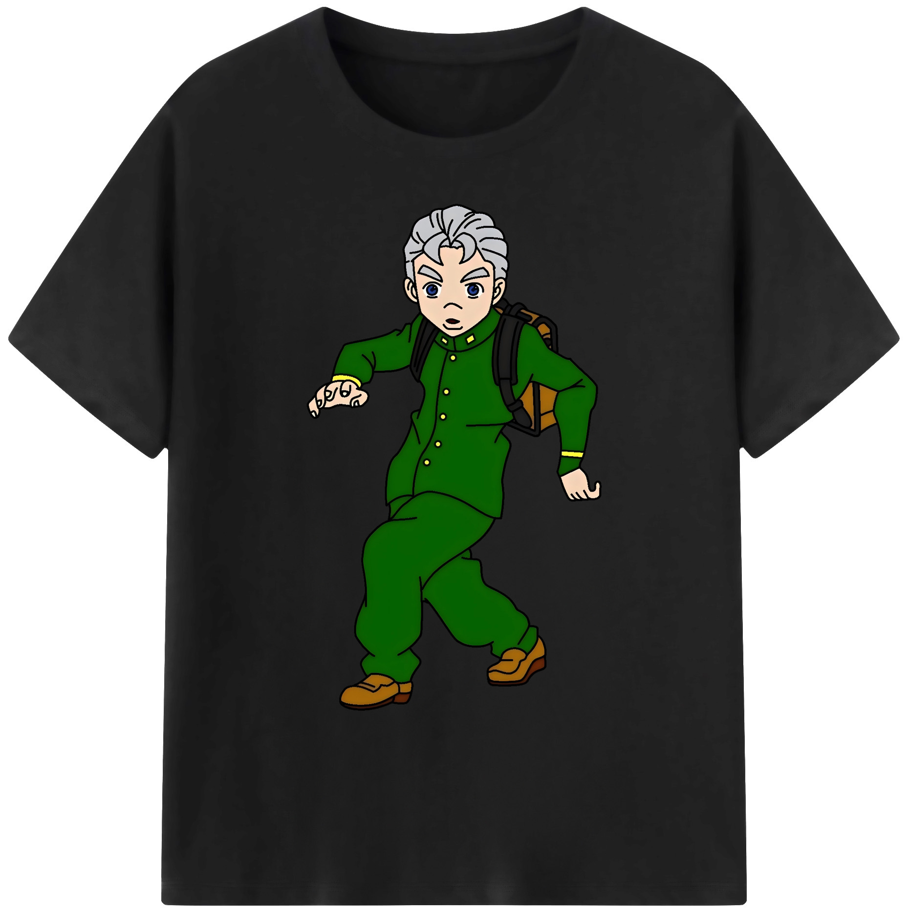（画像用） ジョジョの奇妙な冒険 広瀨康一 JoJo's Bizarre Adventure Hirose Koichi 綿100％ メンズ半袖Tシャツ｜肌触りやわらか＆通気性
