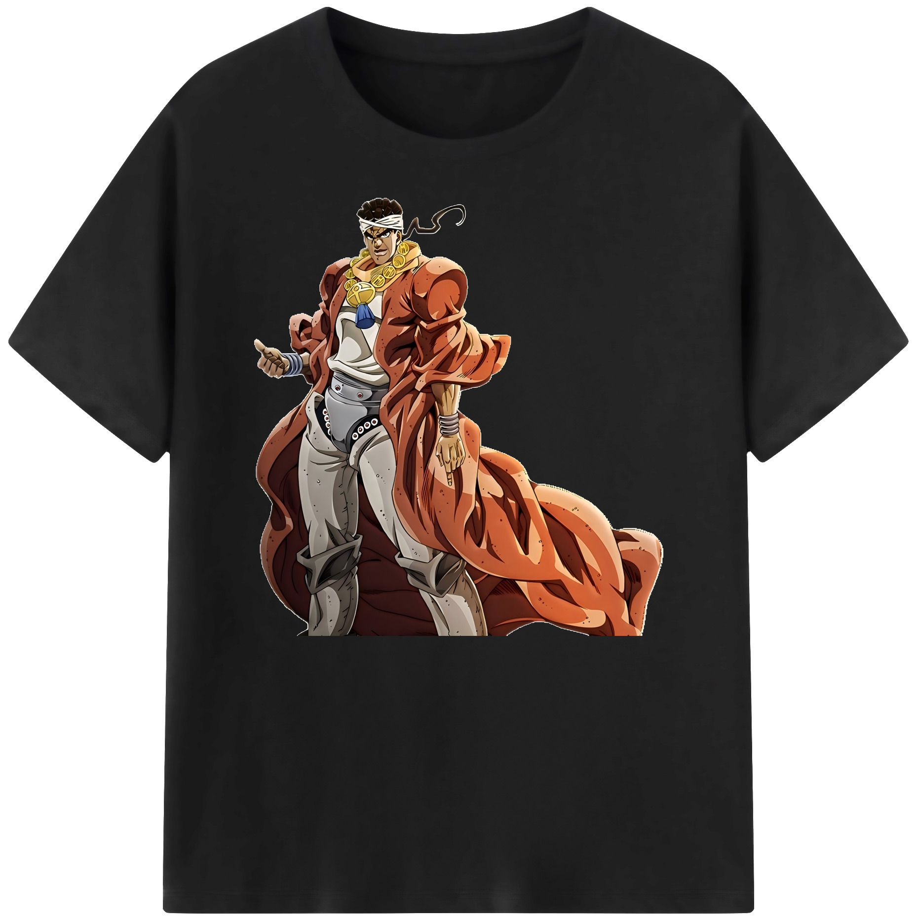 （画像用） ジョジョの奇妙な冒険 ムハンマド?アブドゥル JoJo's Bizarre Adventure Muhammad Avdol 綿100％ メンズ半袖Tシャツ｜肌触りやわらか＆通気性