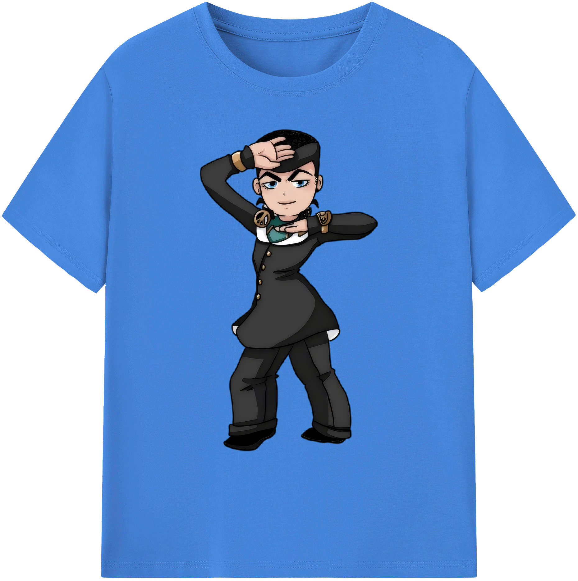 （画像用） ジョジョの奇妙な冒険 ひがしかた じょうすけ JoJo's Bizarre Adventure Higashikata Josuke 綿100％ メンズ半袖Tシャツ｜肌触りやわらか＆通気性