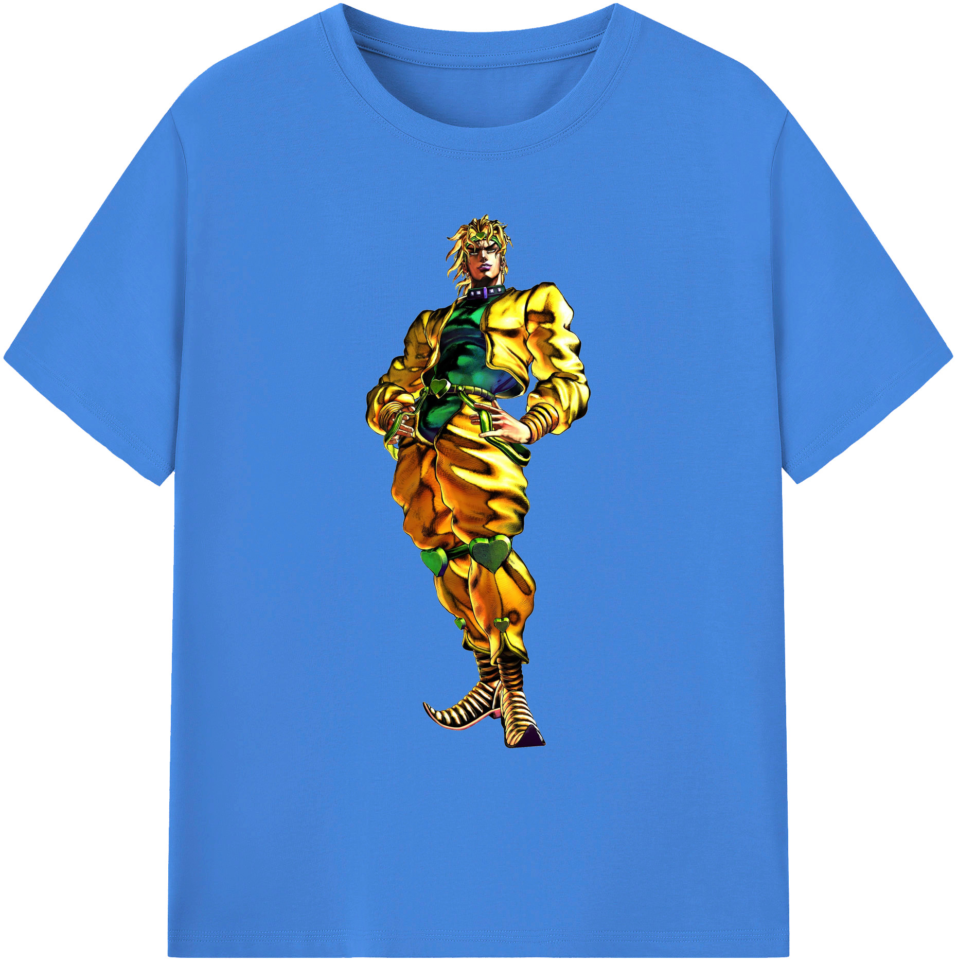 （画像用） ジョジョの奇妙な冒険 ディオ?ブランドー JoJo's Bizarre Adventure Dio Brando 綿100％ メンズ半袖Tシャツ｜肌触りやわらか＆通気性